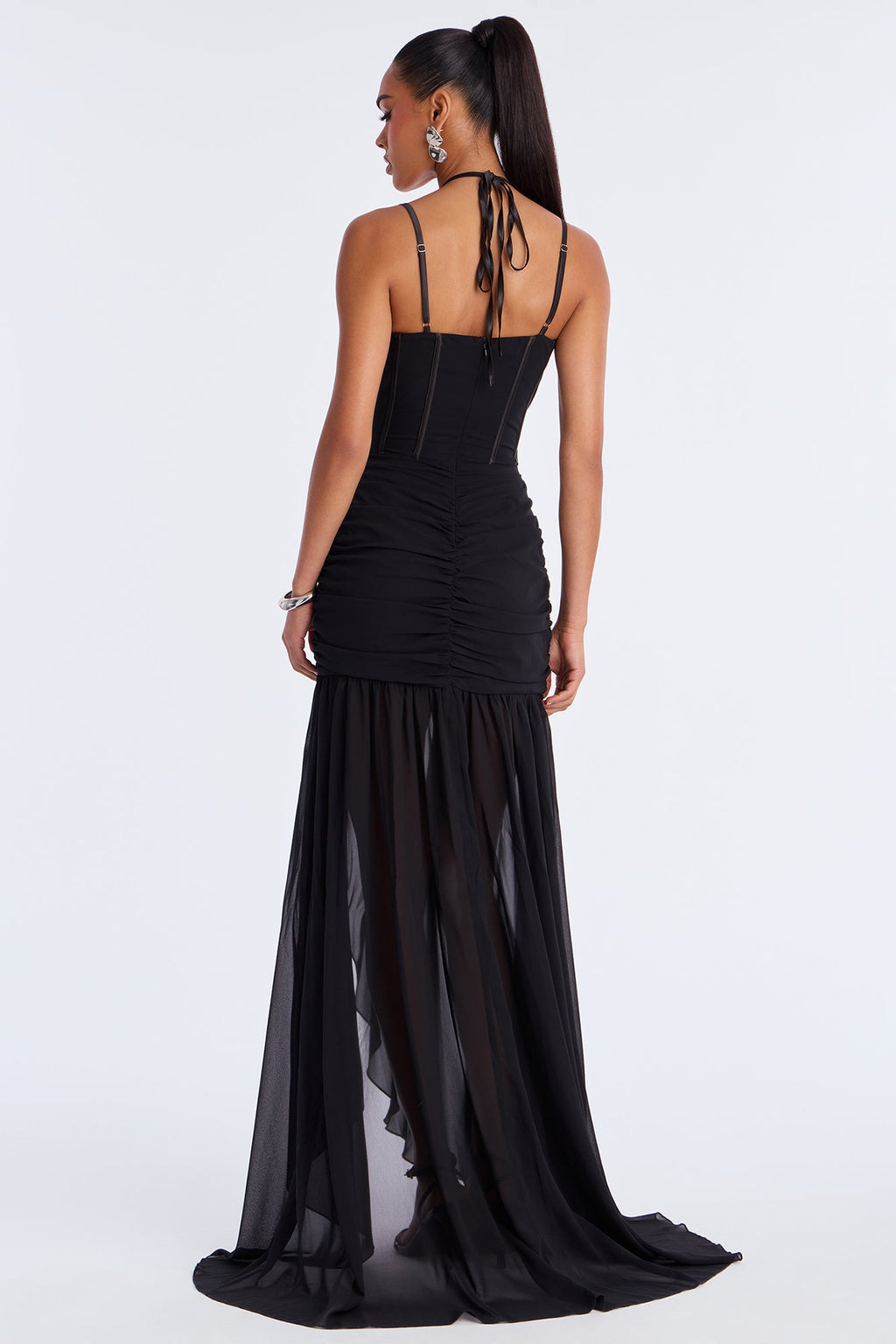 Sweet As Me Chiffon Maxi Dress - Black