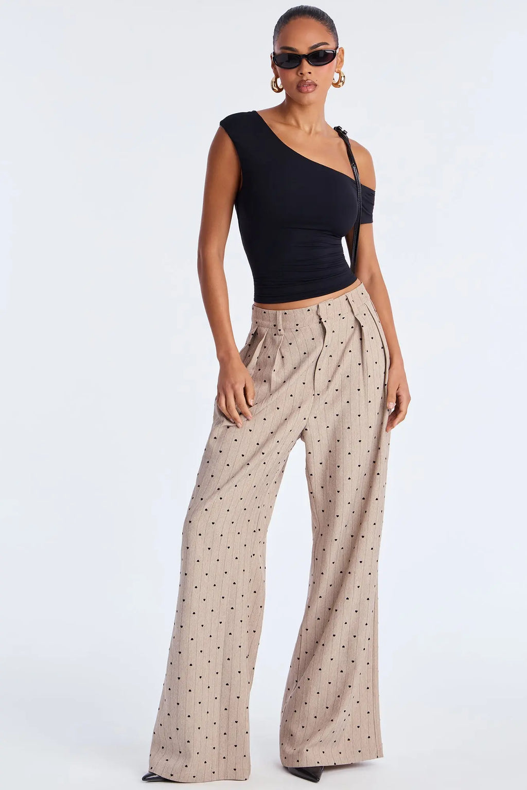 Hold Your Heart Pinstripe Trouser Pant 33″ - Taupe 
