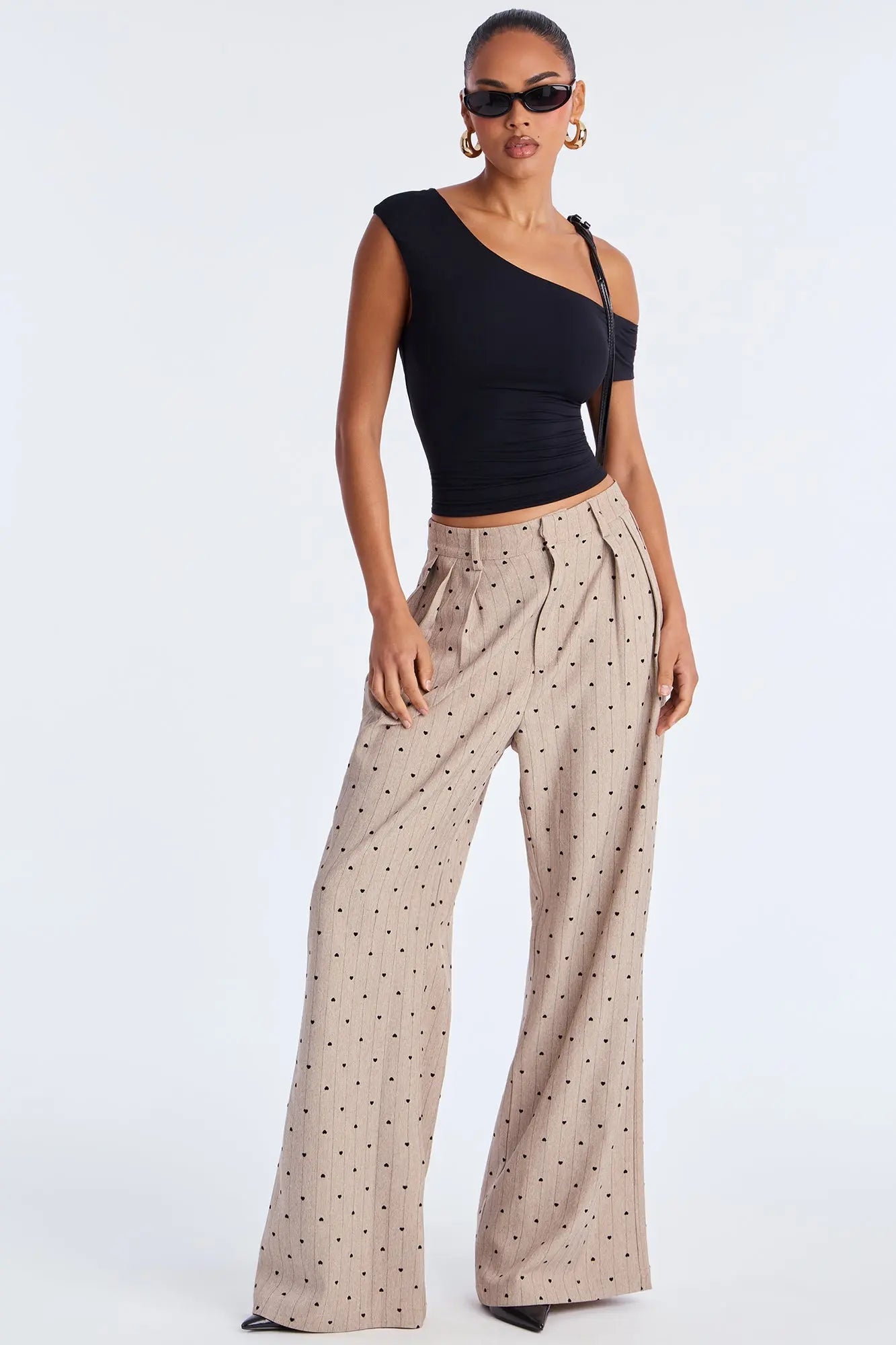 Hold Your Heart Pinstripe Trouser Pant 33″ - Taupe 
