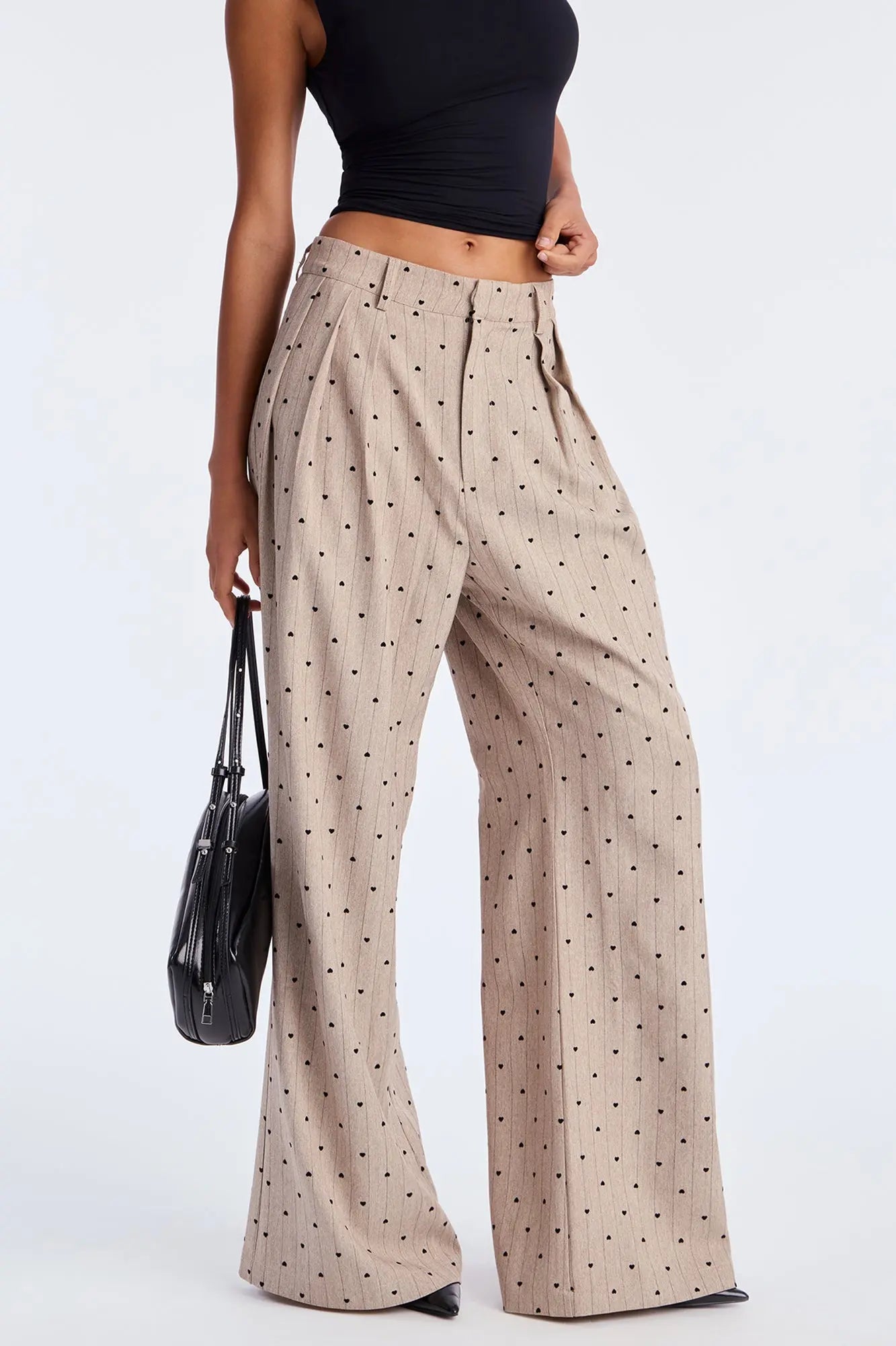 Hold Your Heart Pinstripe Trouser Pant 33″ - Taupe 