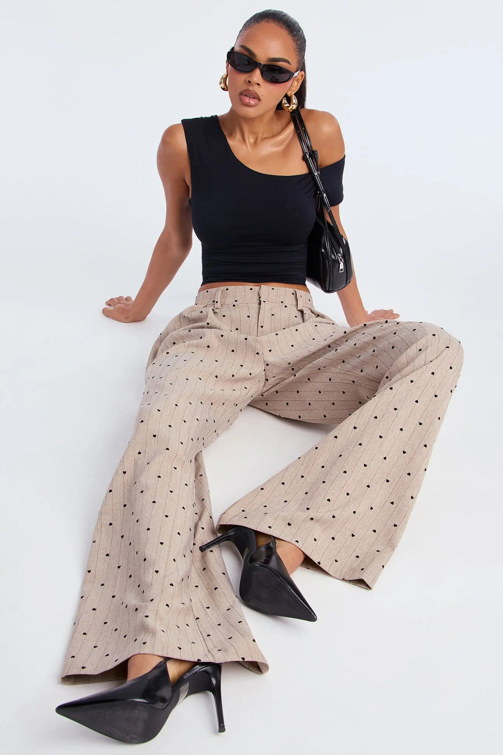 Hold Your Heart Pinstripe Trouser Pant 33″ - Taupe 