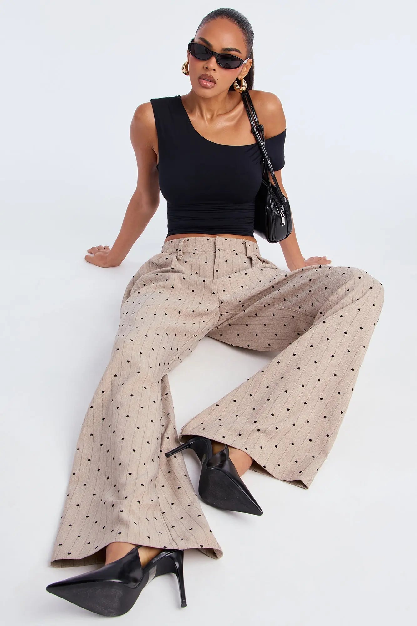 Hold Your Heart Pinstripe Trouser Pant 33″ - Taupe 