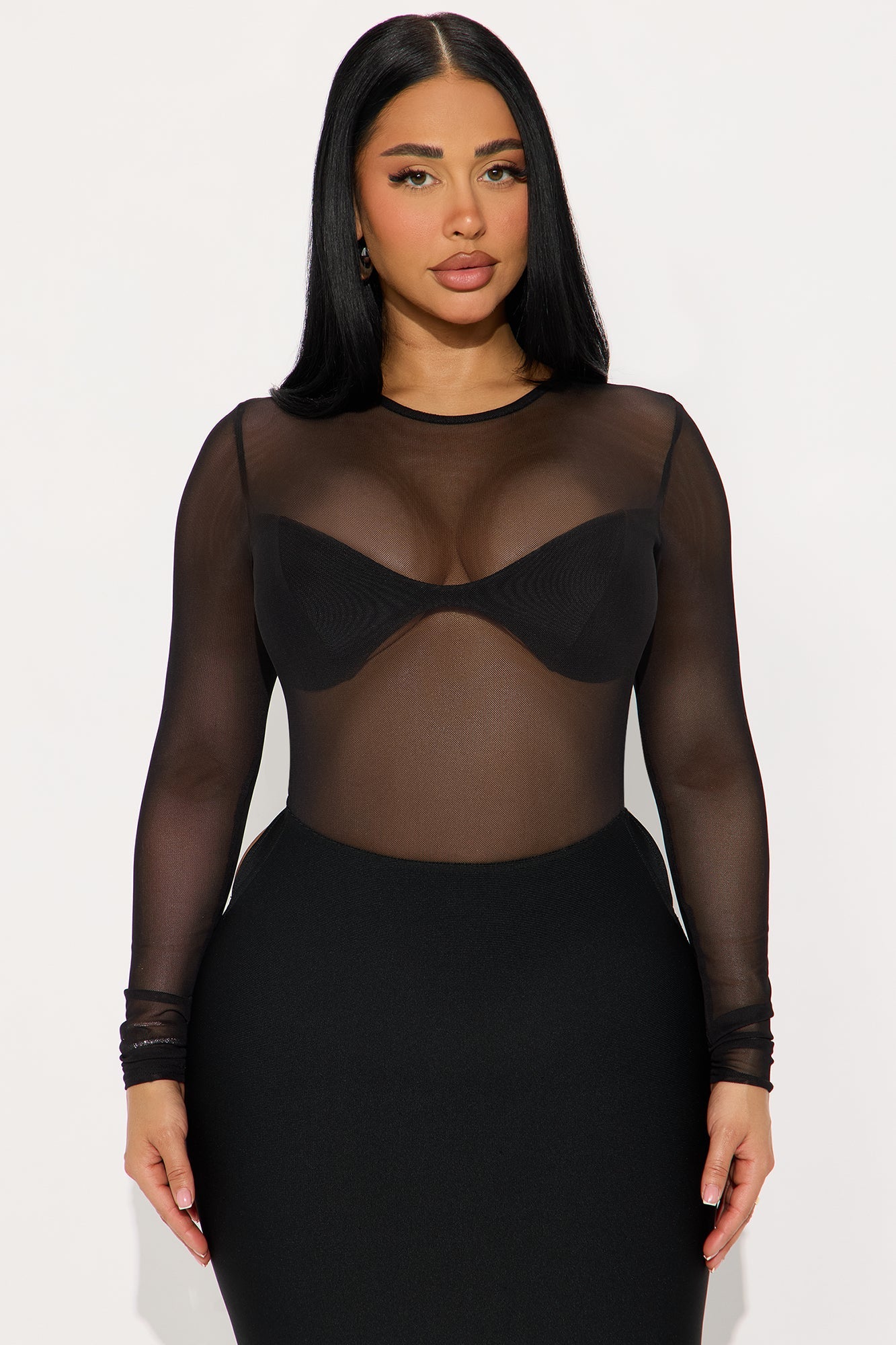 Claribel Backless Bandage Midi Dress - Black