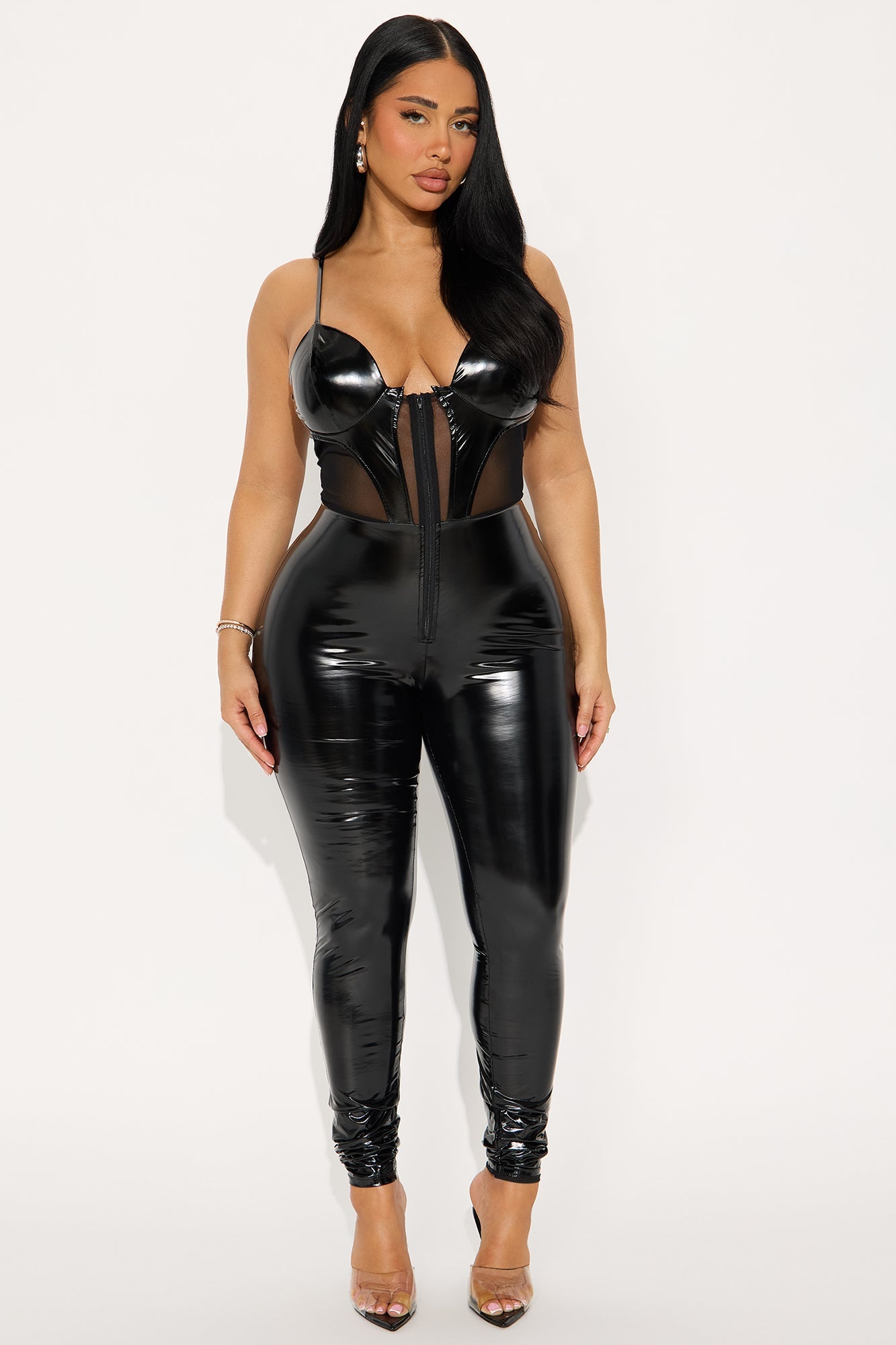 Ember Latex Jumpsuit - Black