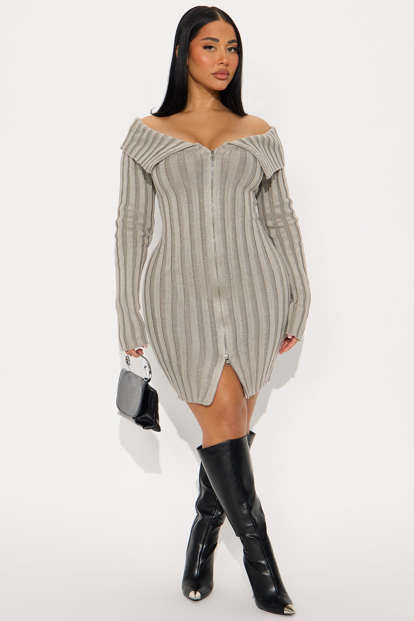 Urban Muse Sweater Midi Dress - Heather Grey