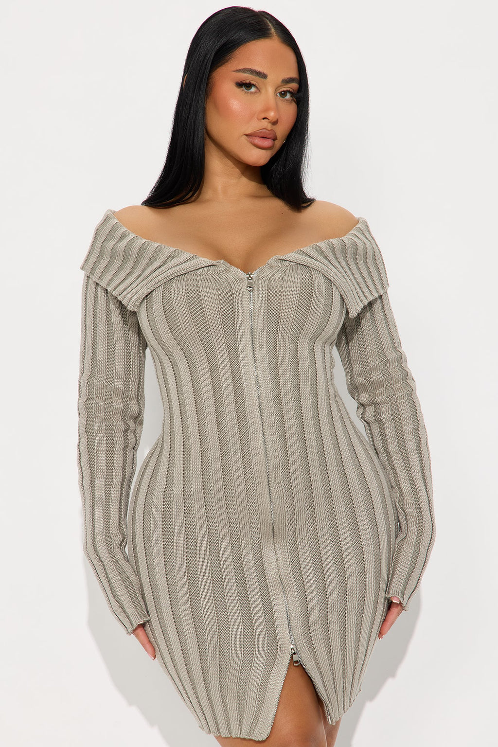 Urban Muse Sweater Midi Dress - Heather Grey