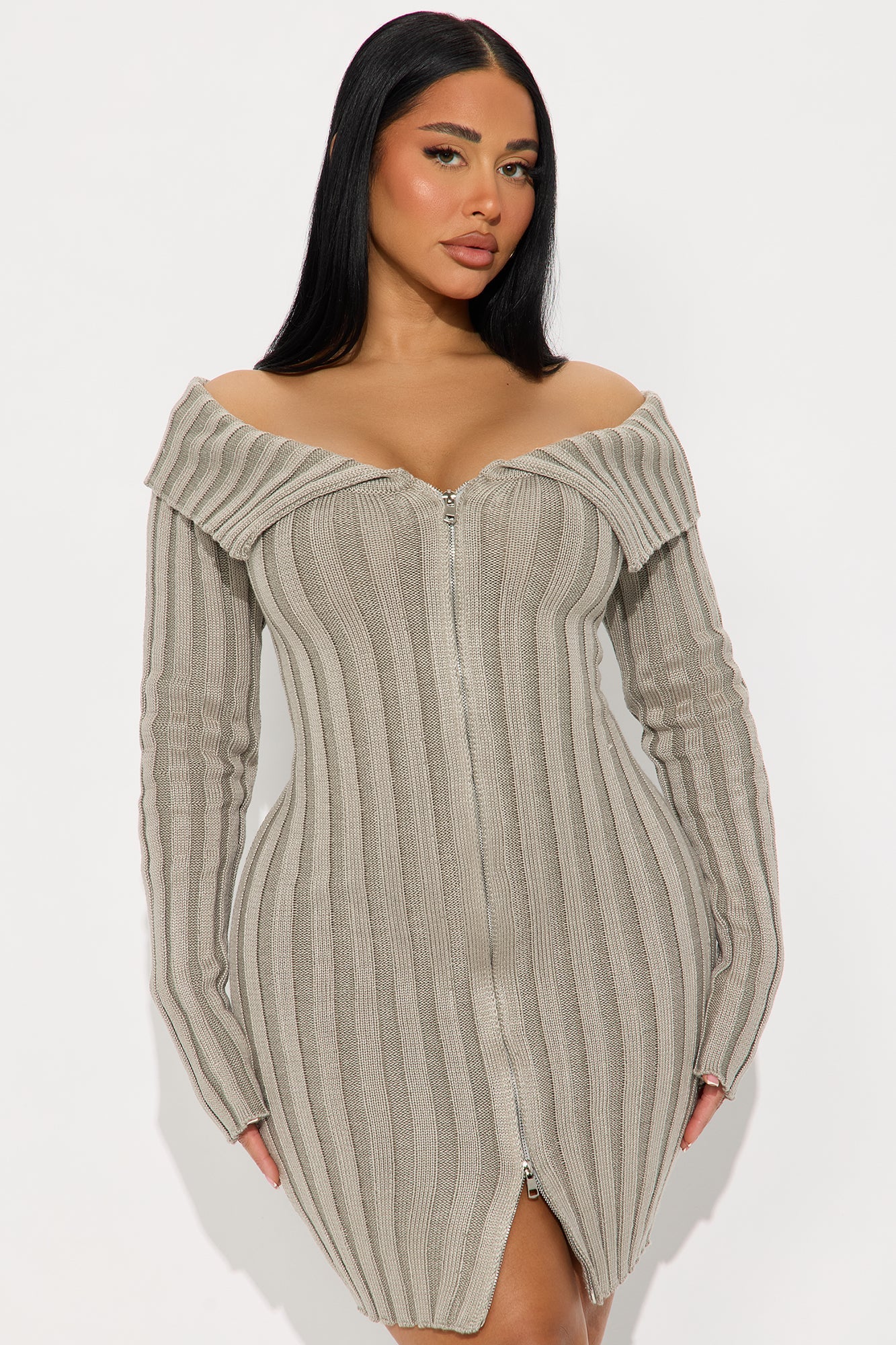 Urban Muse Sweater Midi Dress - Heather Grey