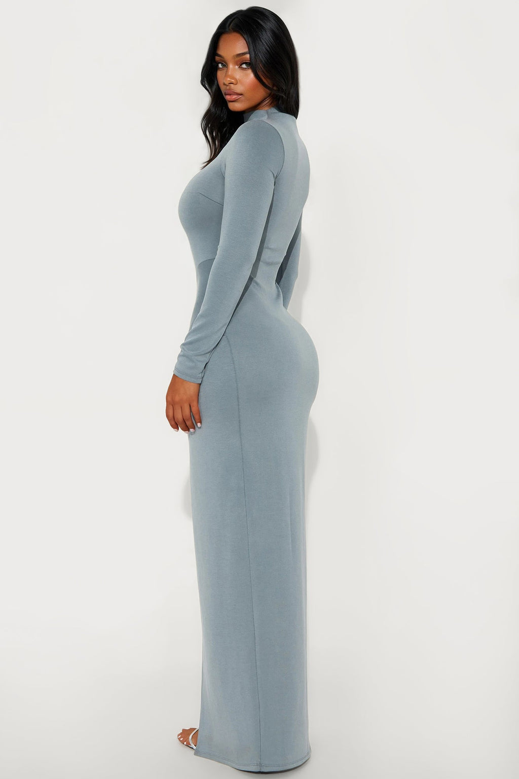 Dream Muse Long Sleeve Maxi Dress - Charcoal