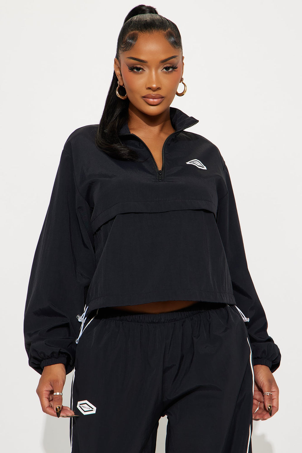 Bella Windbreaker Pant Set - Black 