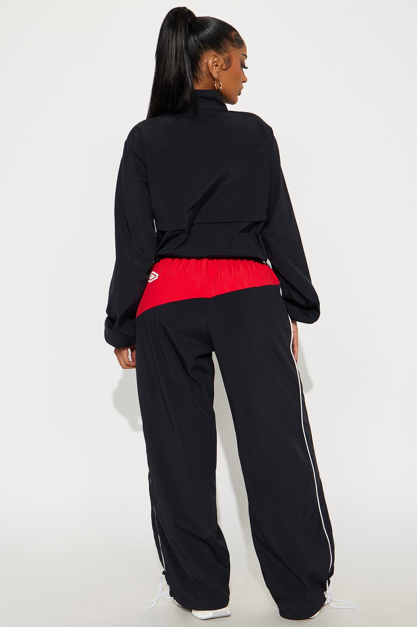 Bella Windbreaker Pant Set - Black 