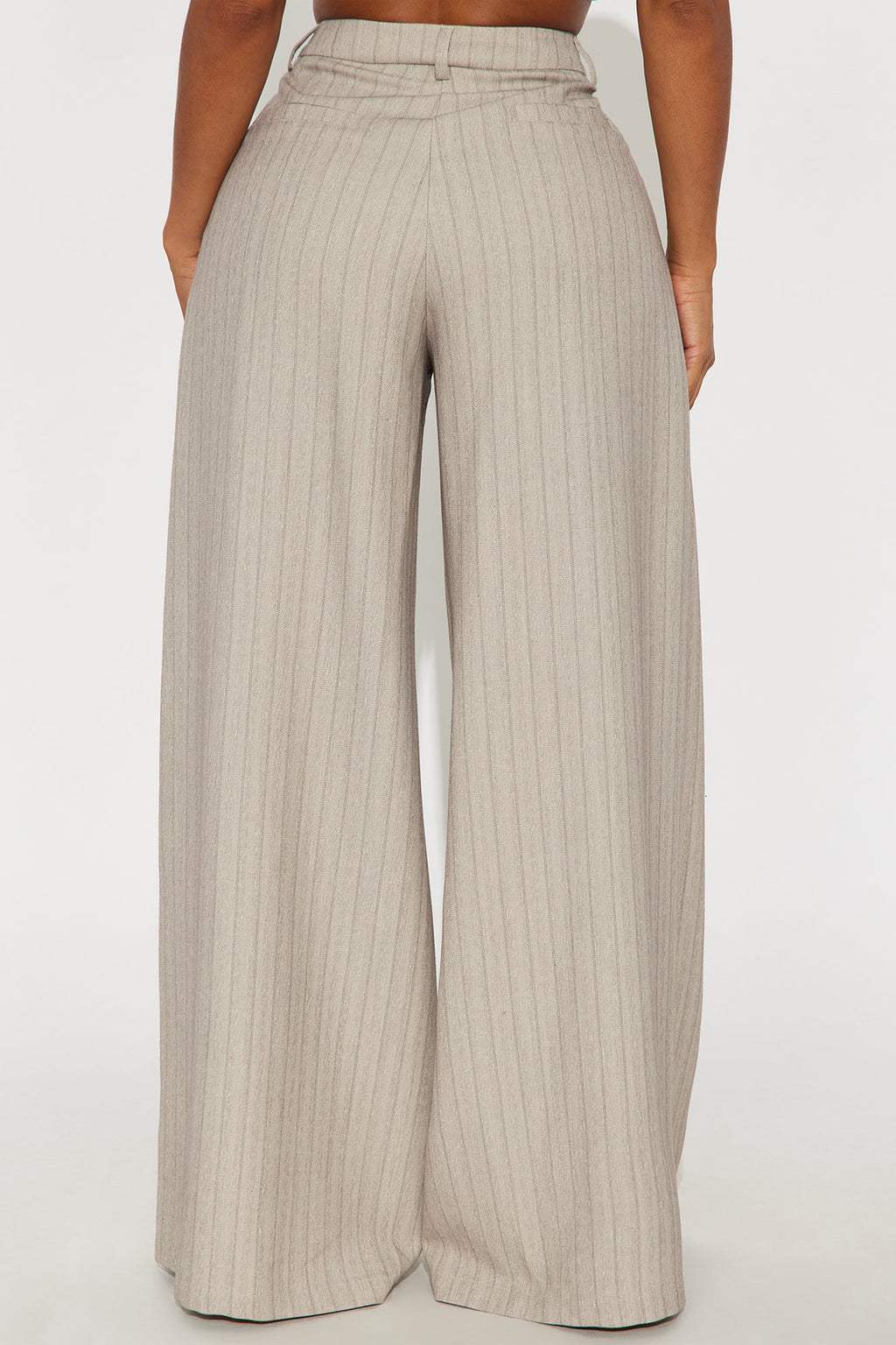 Aspen Pinstripe Wide Leg Trouser Pant 33″ - Grey/combo