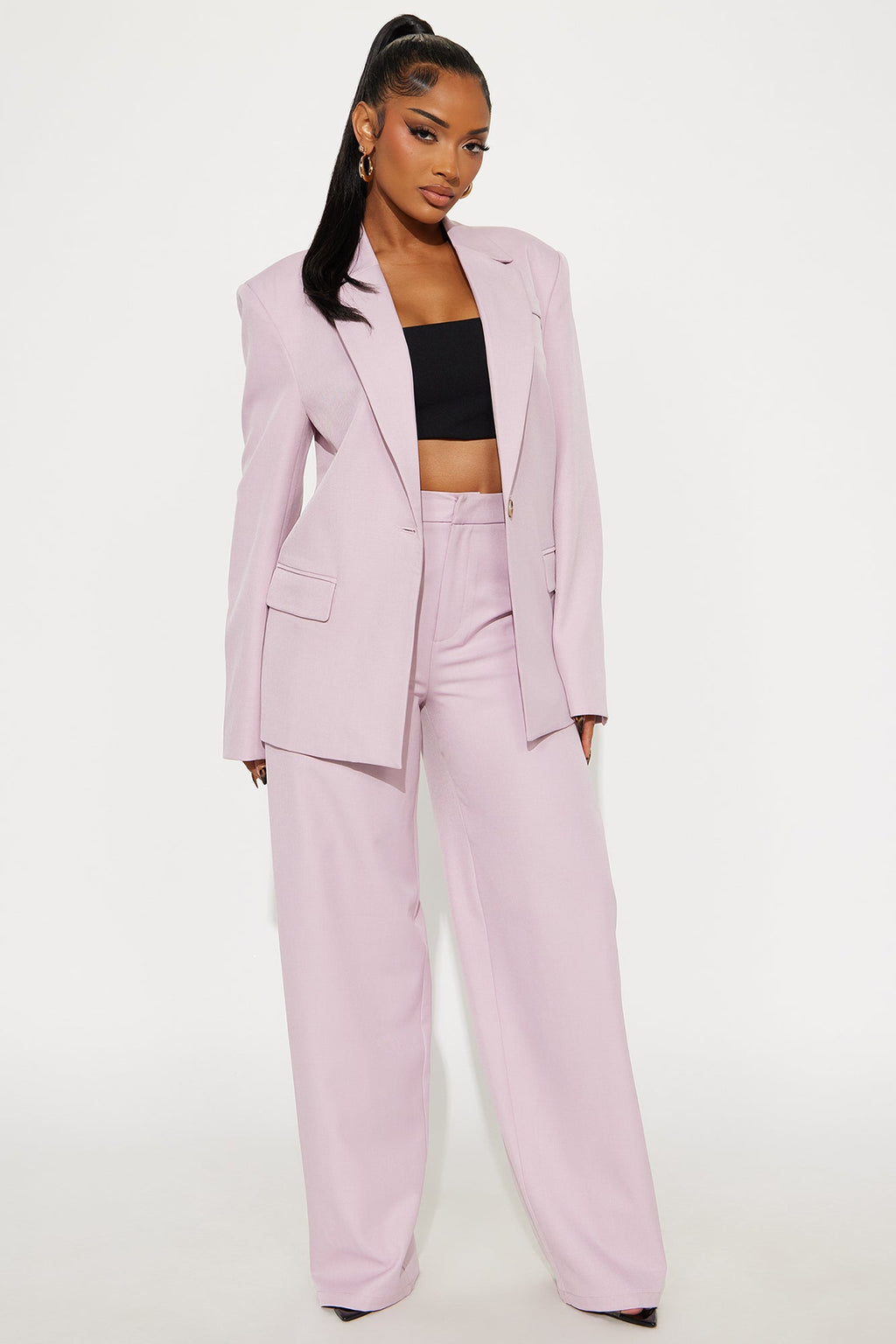 Close The Deal Wide Leg Trouser Pant 33″ - Pink 