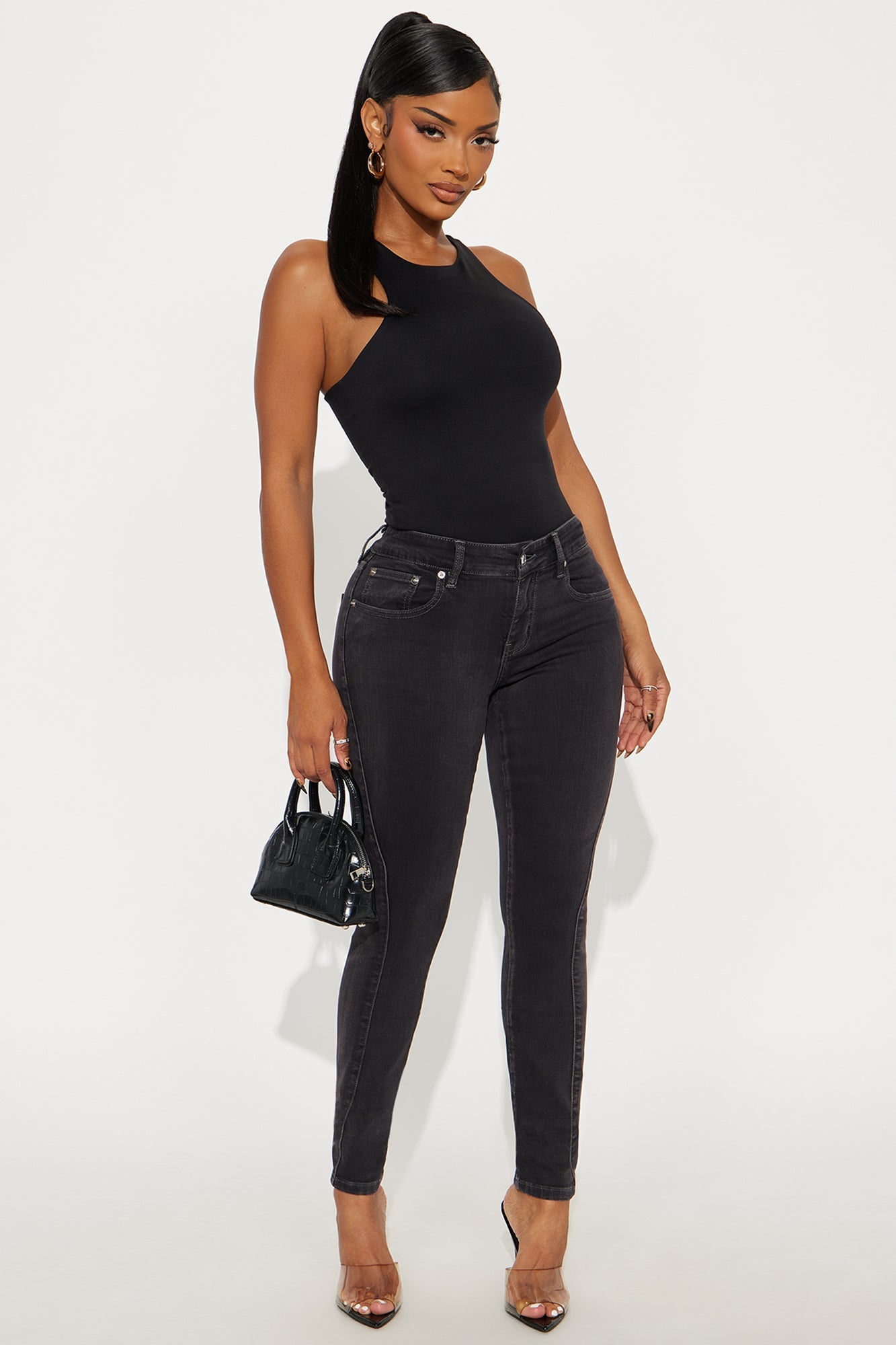 Handle Me Low Rise Skinny Jeans - Black