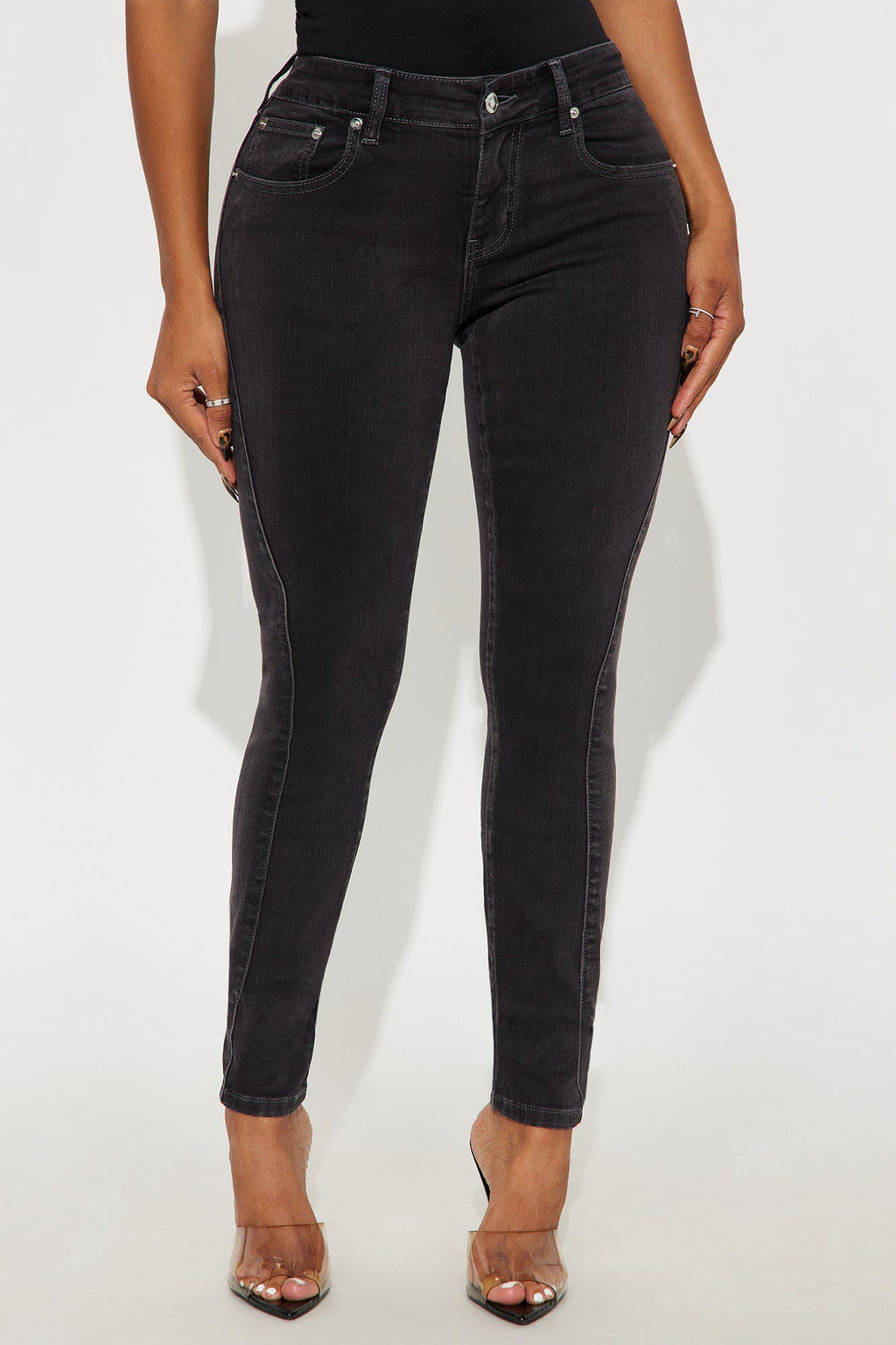 Handle Me Low Rise Skinny Jeans - Black