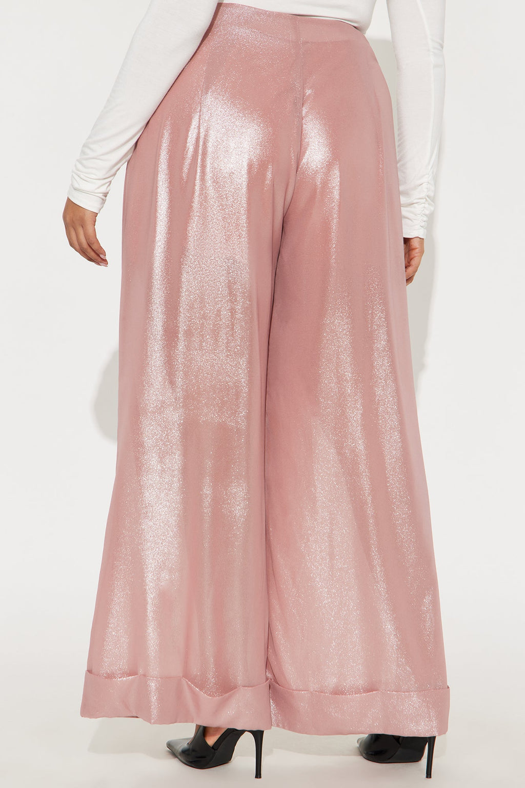 Romantically Spoiled Organza Metallic Wide Leg Pant 33 - Rose Gold