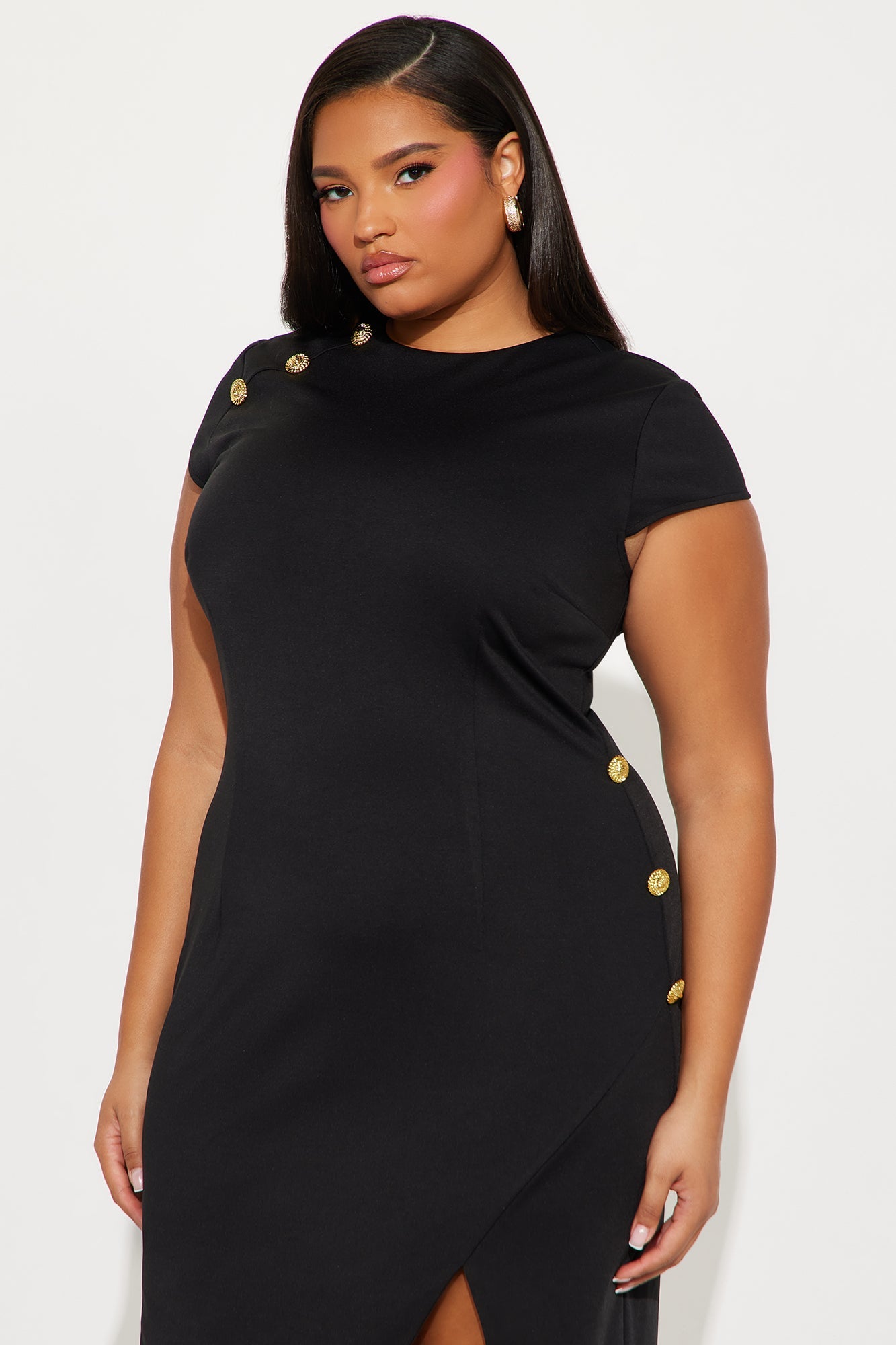 Talia Ponte Midi Dress - Black