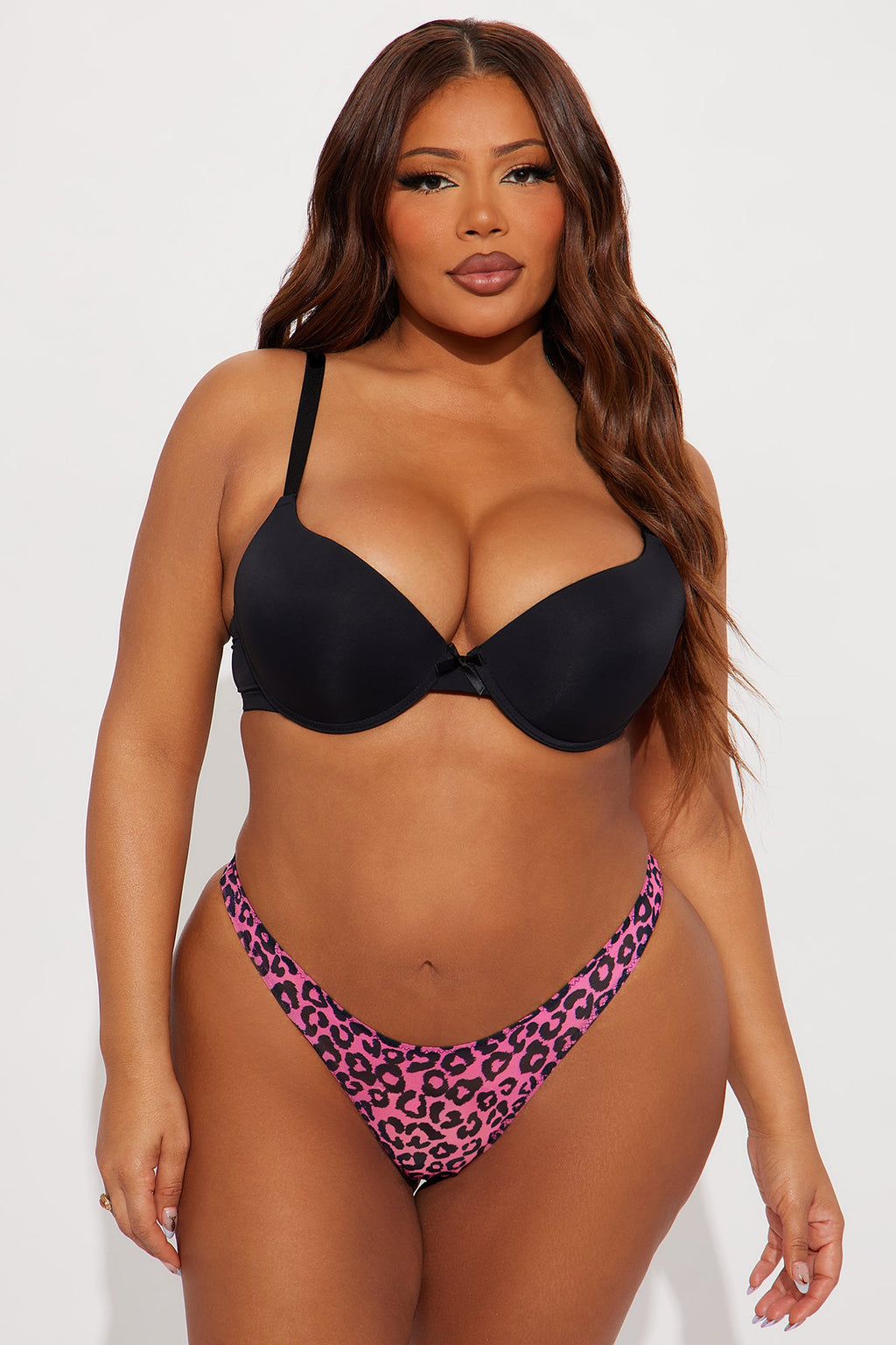 On The Wild Side Leopard Mesh Thong - Neon Pink 