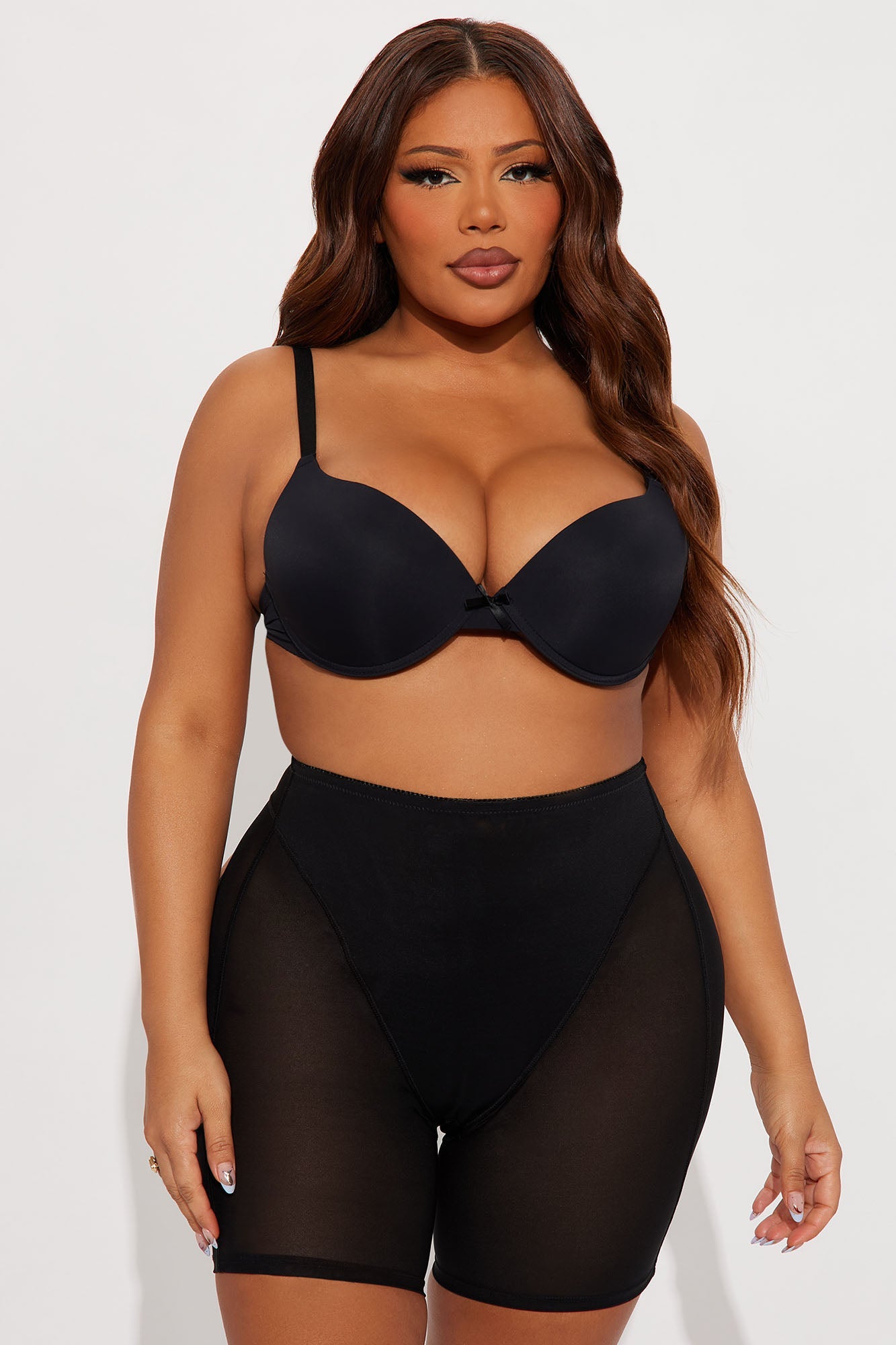 High Waist Thigh Shaping Butt Lifter Shapewear Shorts - Black