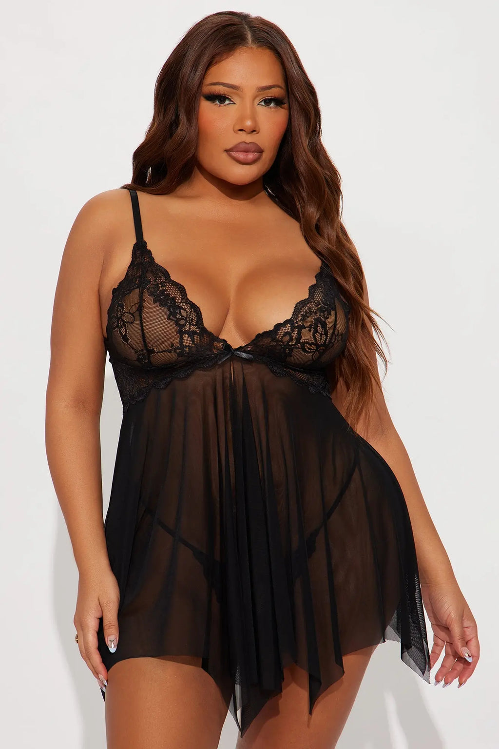 Tired Of Teasing Flyaway Babydoll - Black 