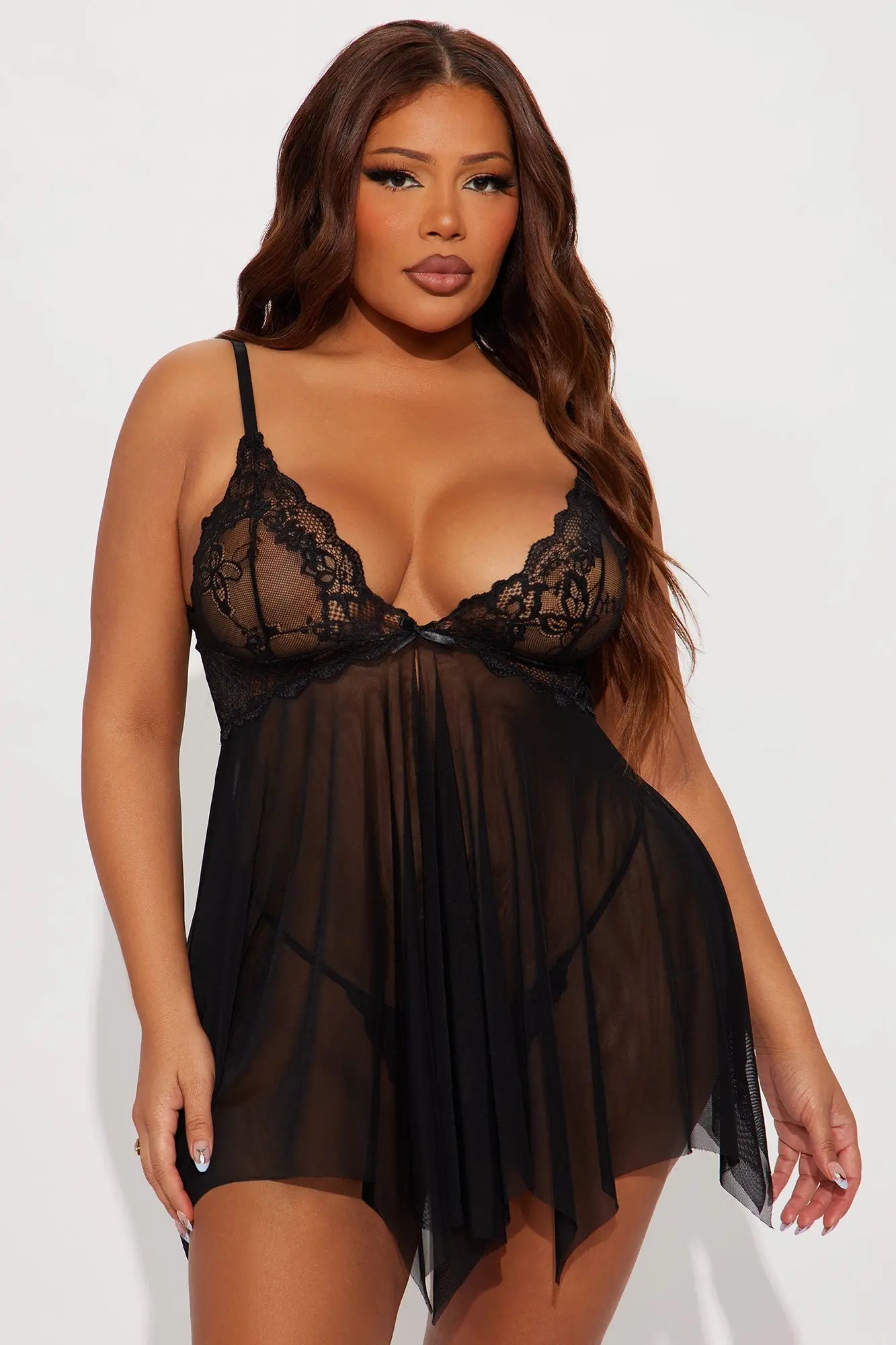 Tired Of Teasing Flyaway Babydoll - Black 