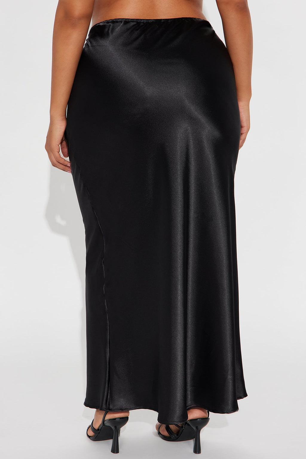 Sierra Tie Waist Satin Maxi Skirt - Black