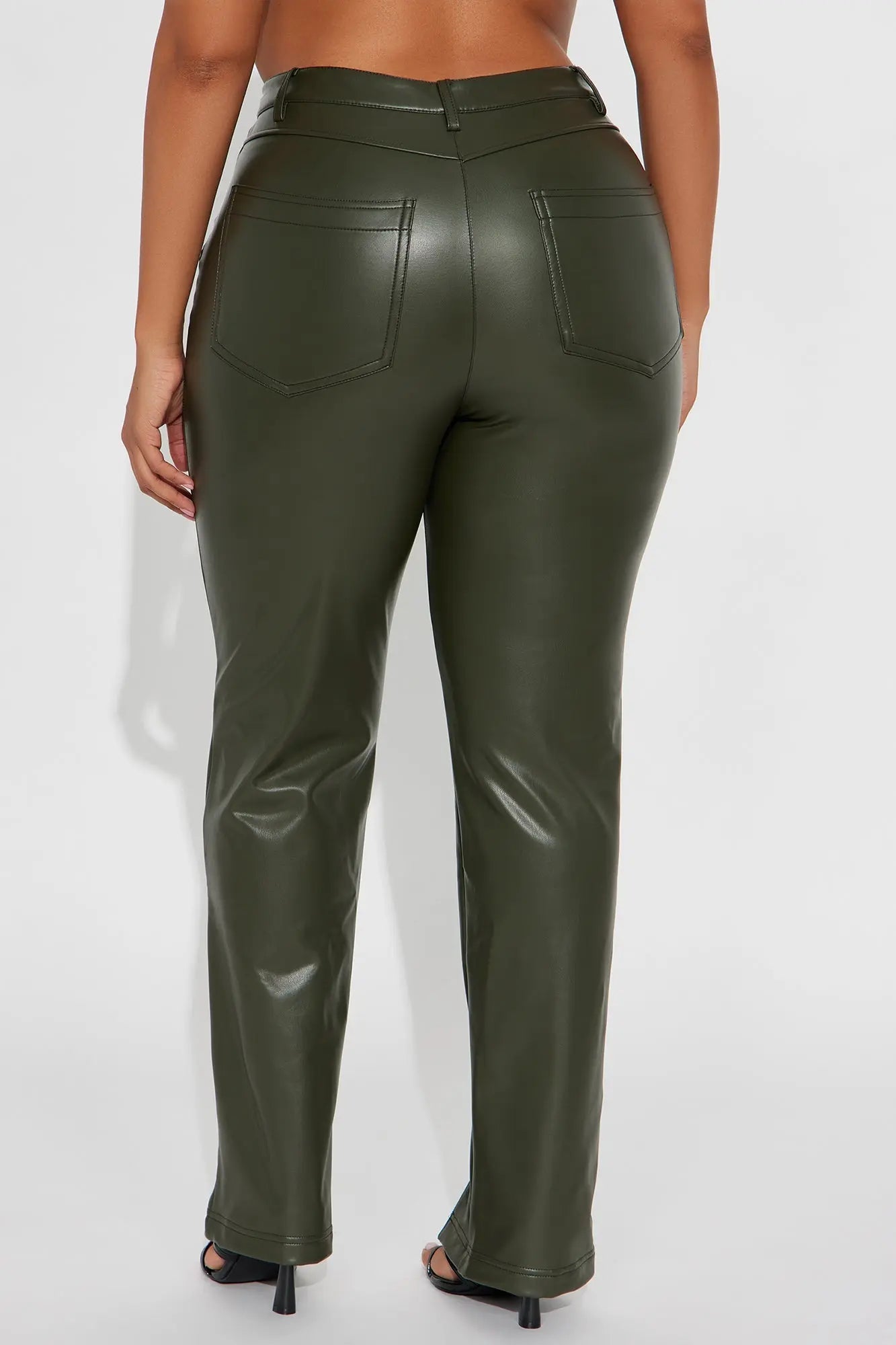 Mackenzie Faux Leather Pant - Military Green 