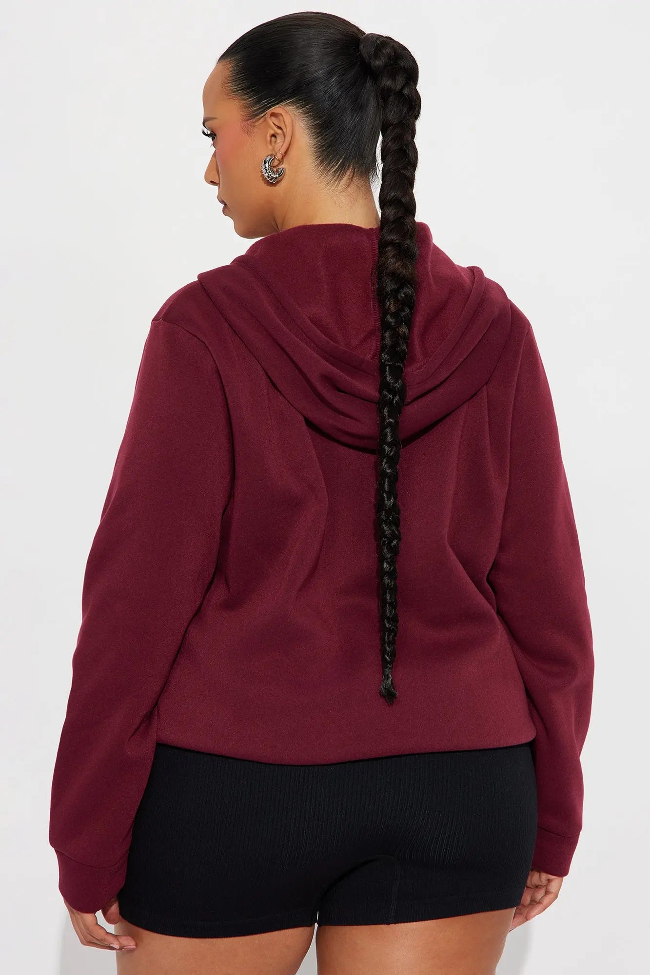 Candice Zip Up Hoodie - Burgundy 