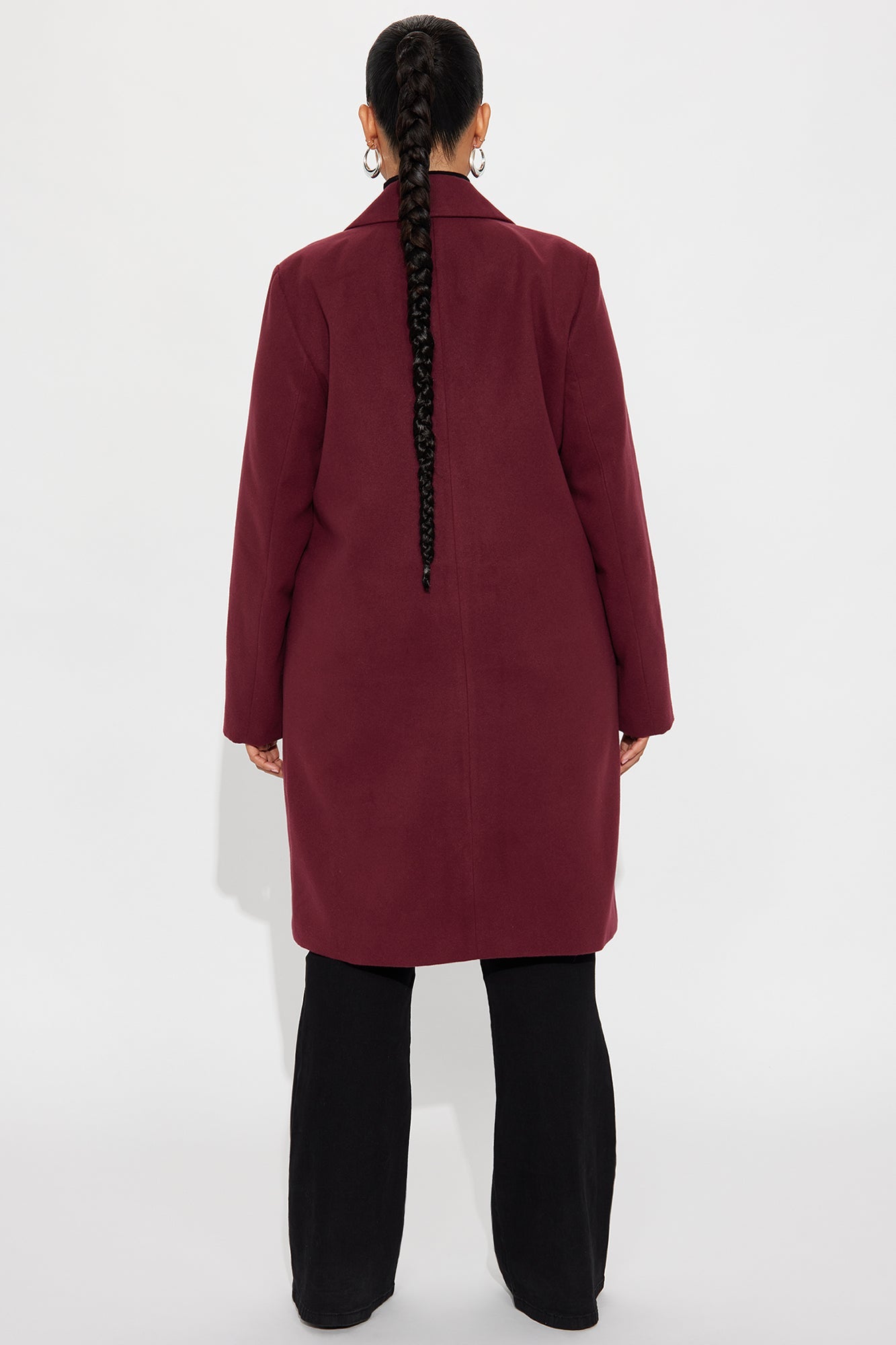 City Chic Coat - Burgundy