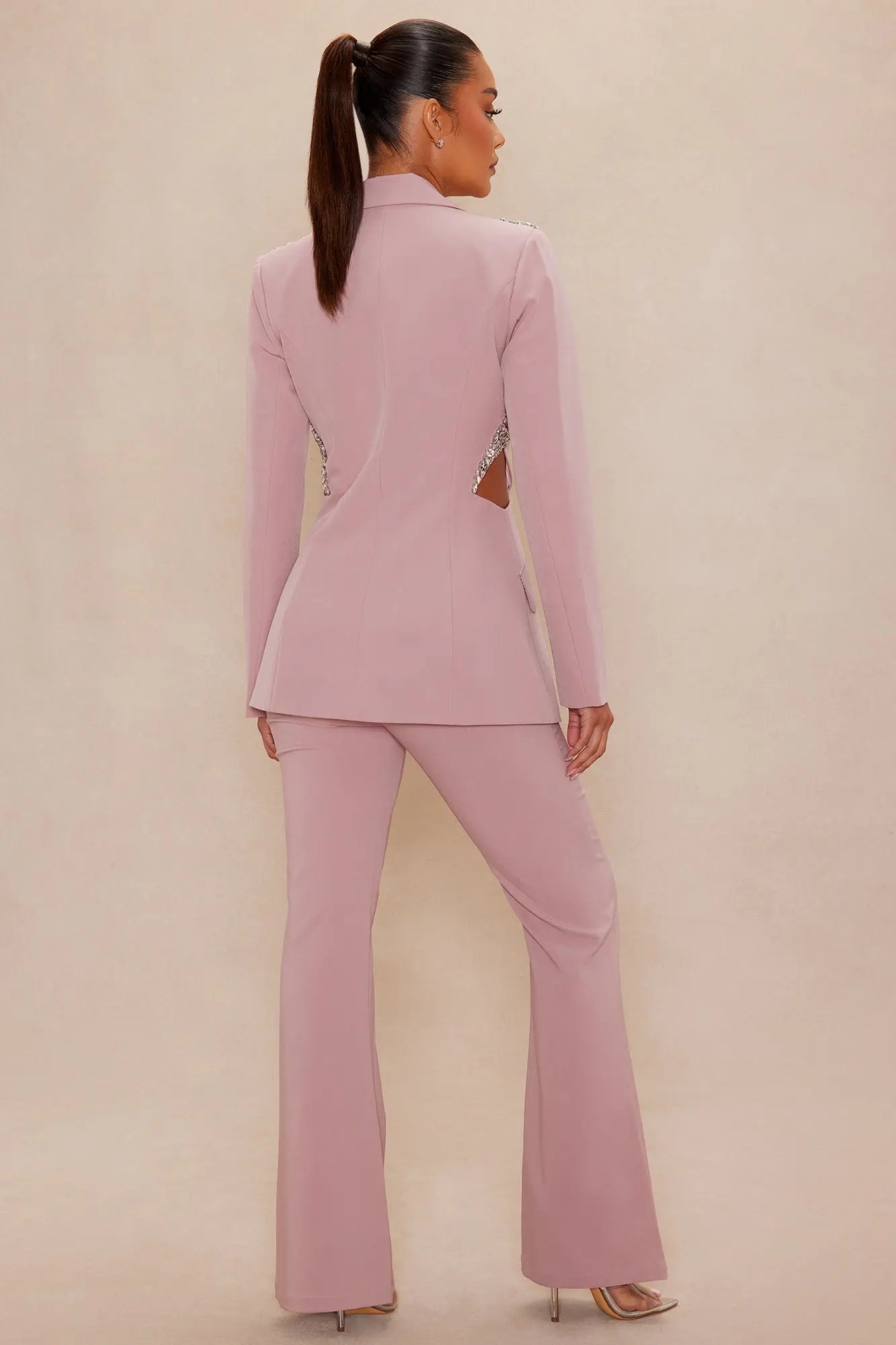 Claire Embellished Suit Set - Mauve 