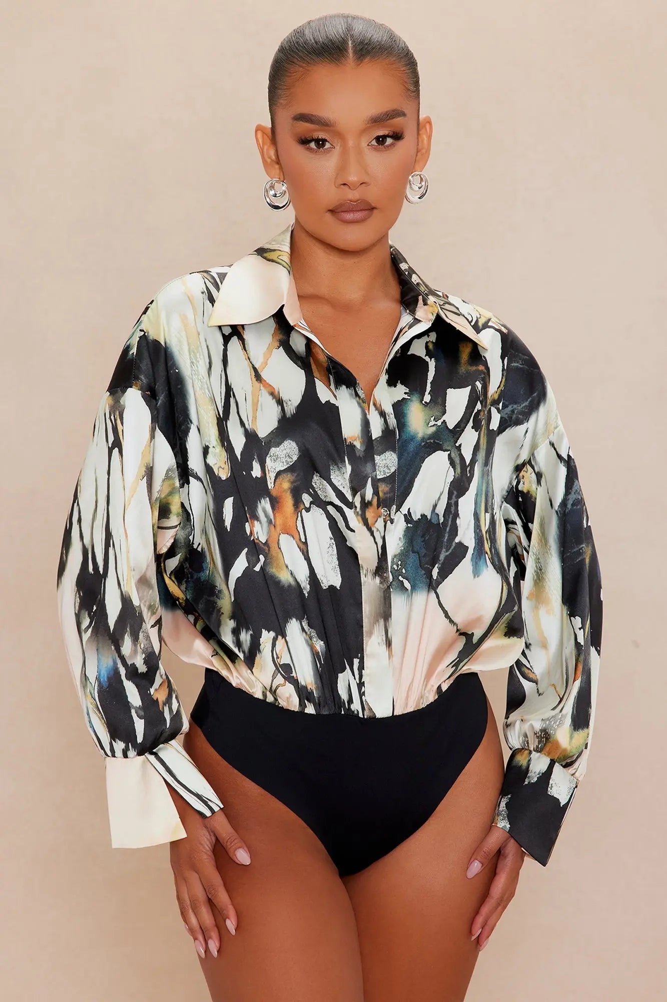 Margot Satin Bodysuit - Multi Color 