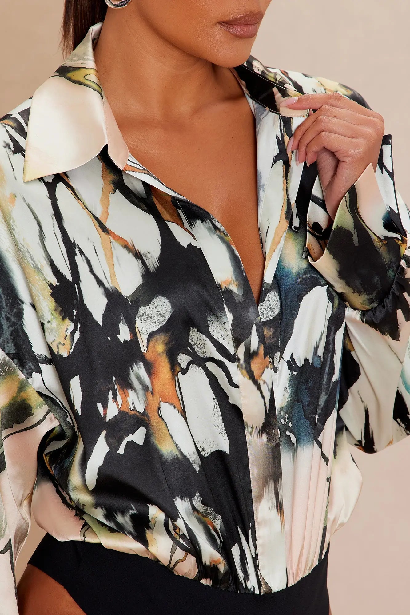 Margot Satin Bodysuit - Multi Color 