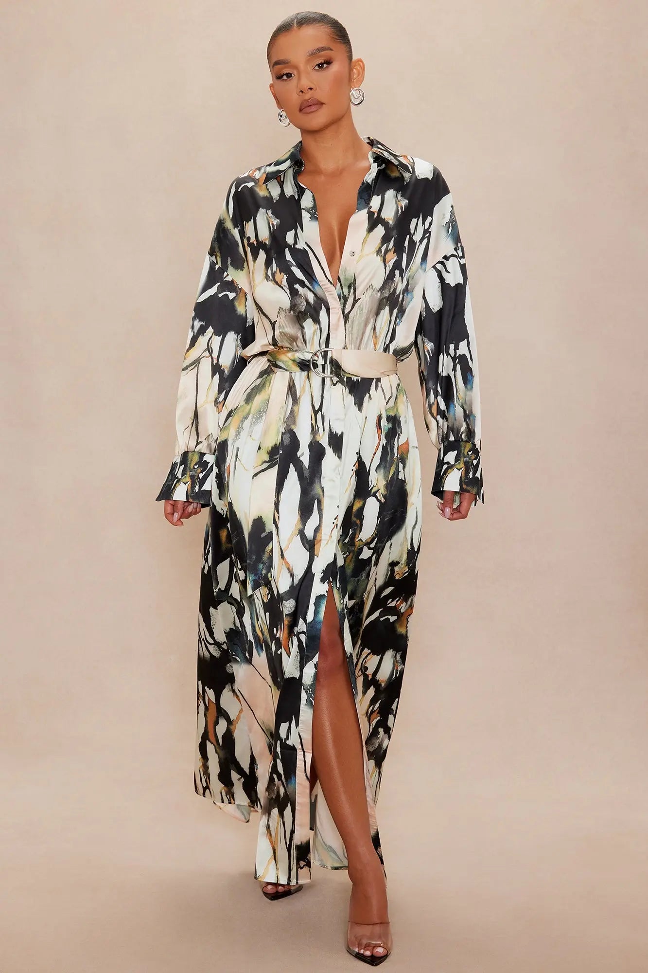 Margot Satin Maxi Dress - Multi Color 