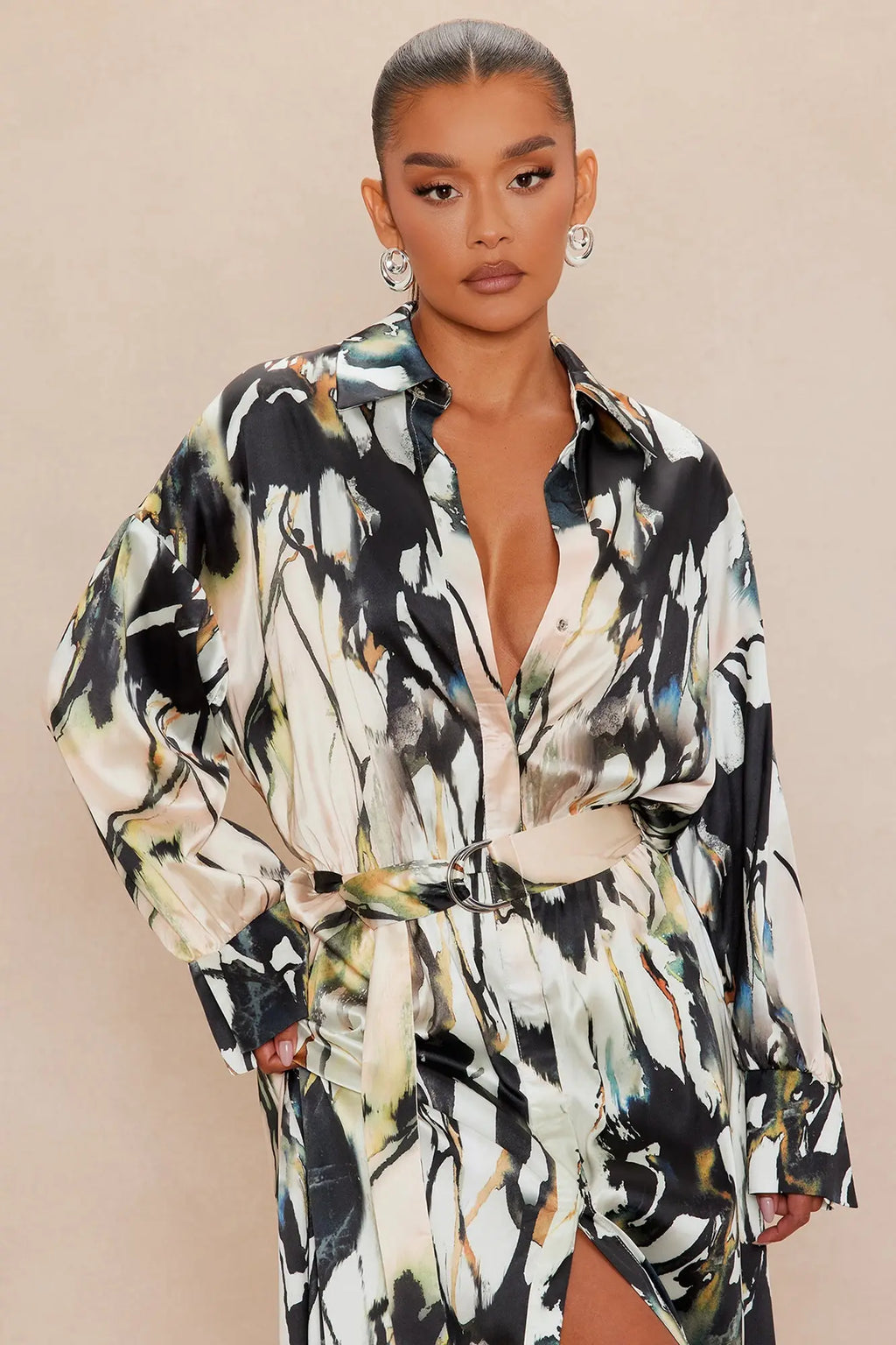 Margot Satin Maxi Dress - Multi Color 