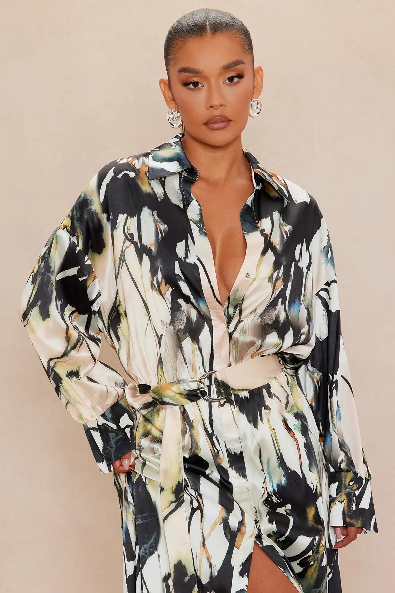 Margot Satin Maxi Dress - Multi Color 