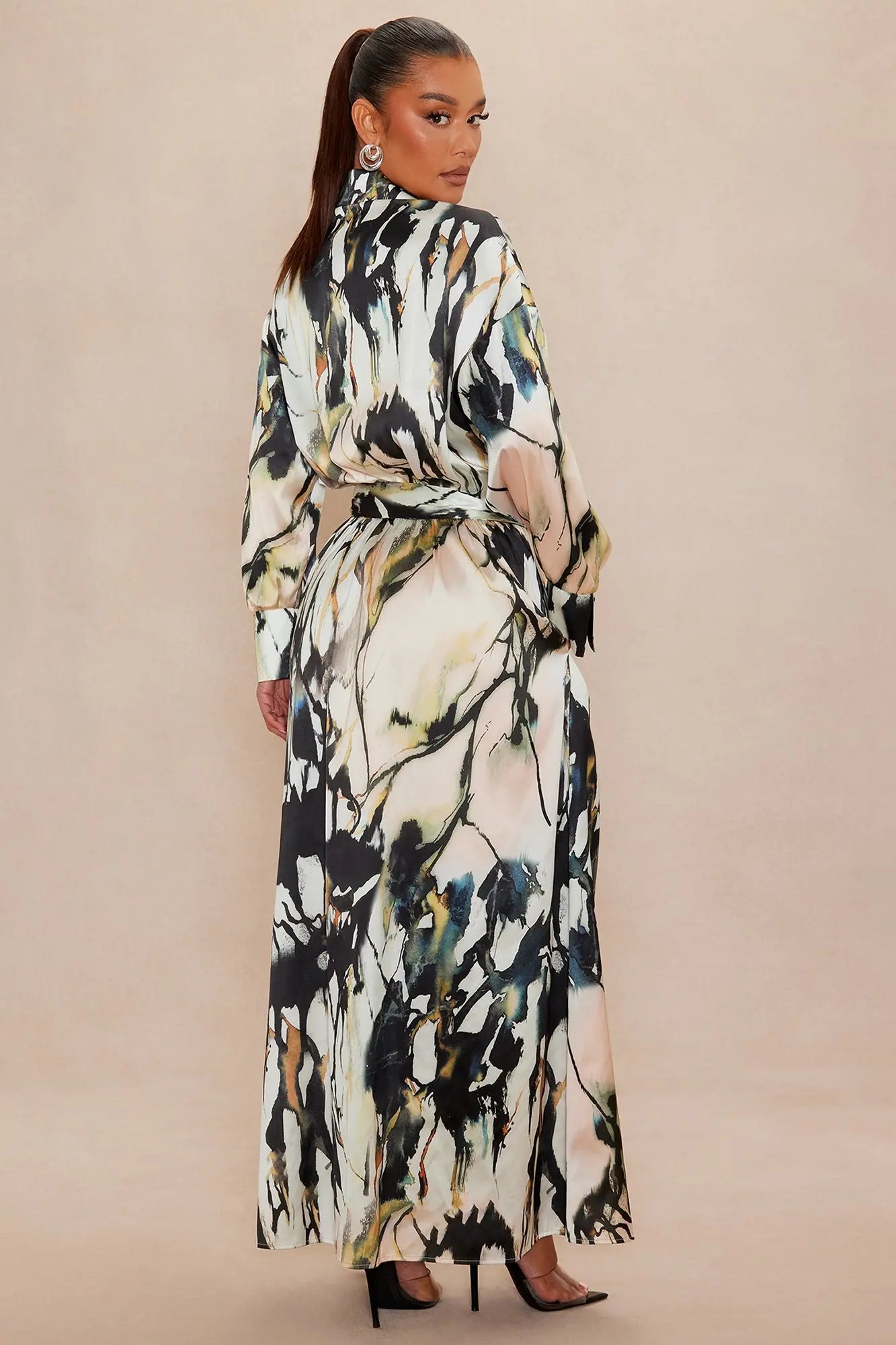 Margot Satin Maxi Dress - Multi Color 