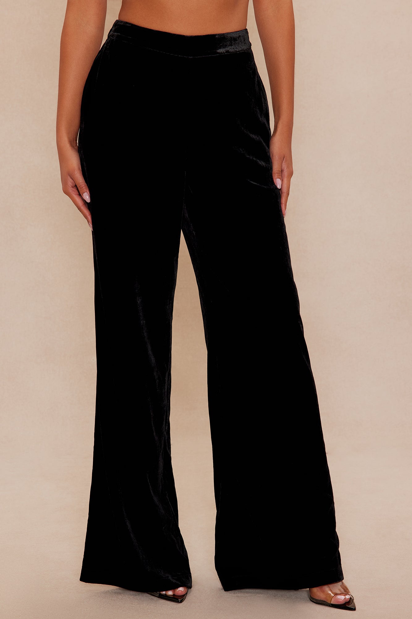 Georgia Velour Pant - Black