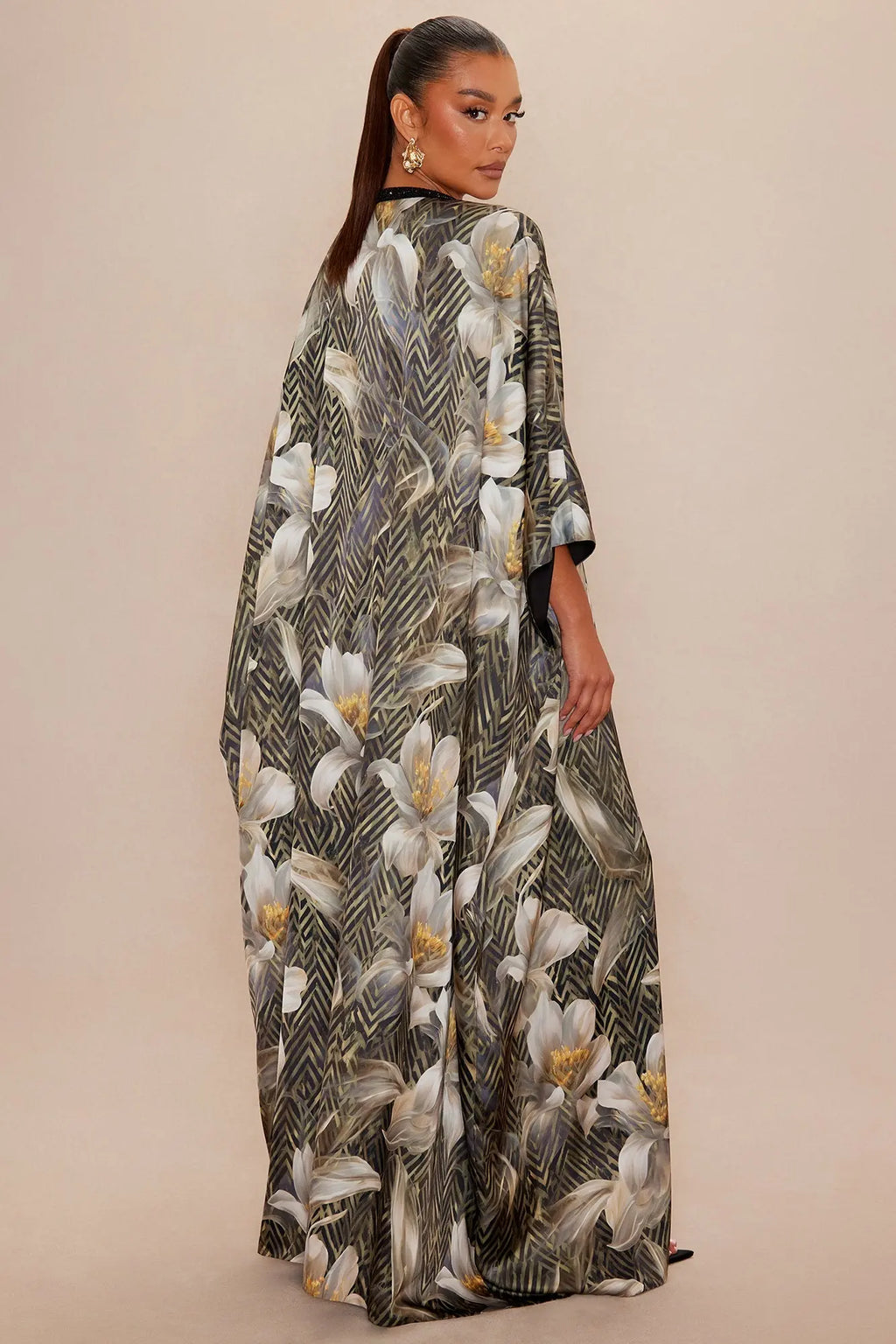 Alia Embellished Satin Maxi Dress - Green/combo 