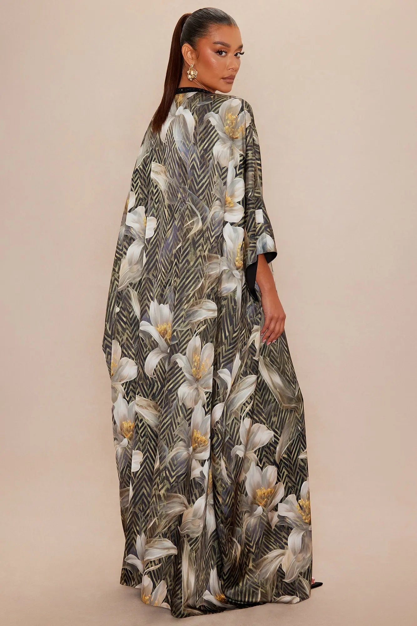 Alia Embellished Satin Maxi Dress - Green/combo 