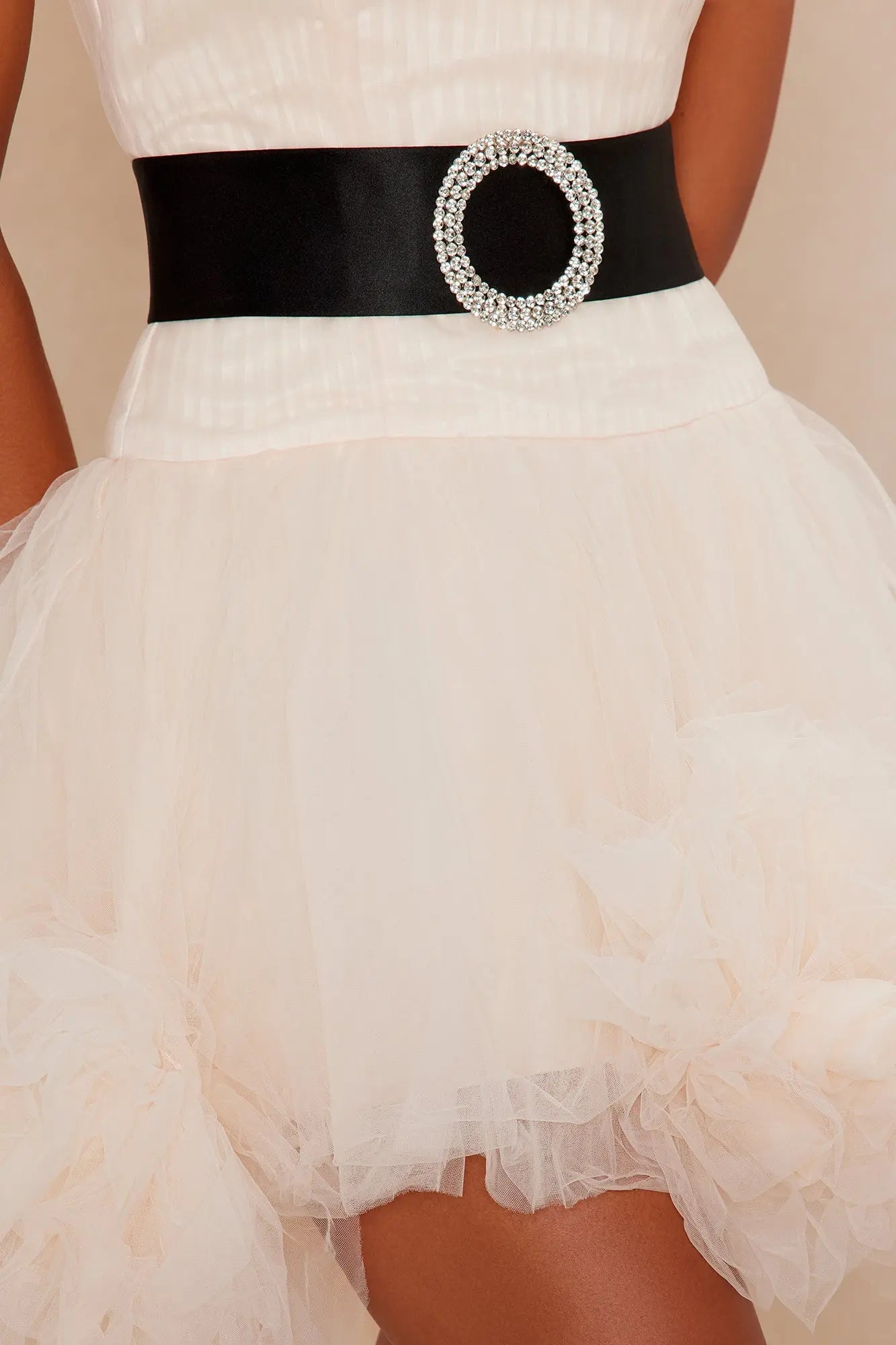 Zalea Tulle Mini Dress - Blush 