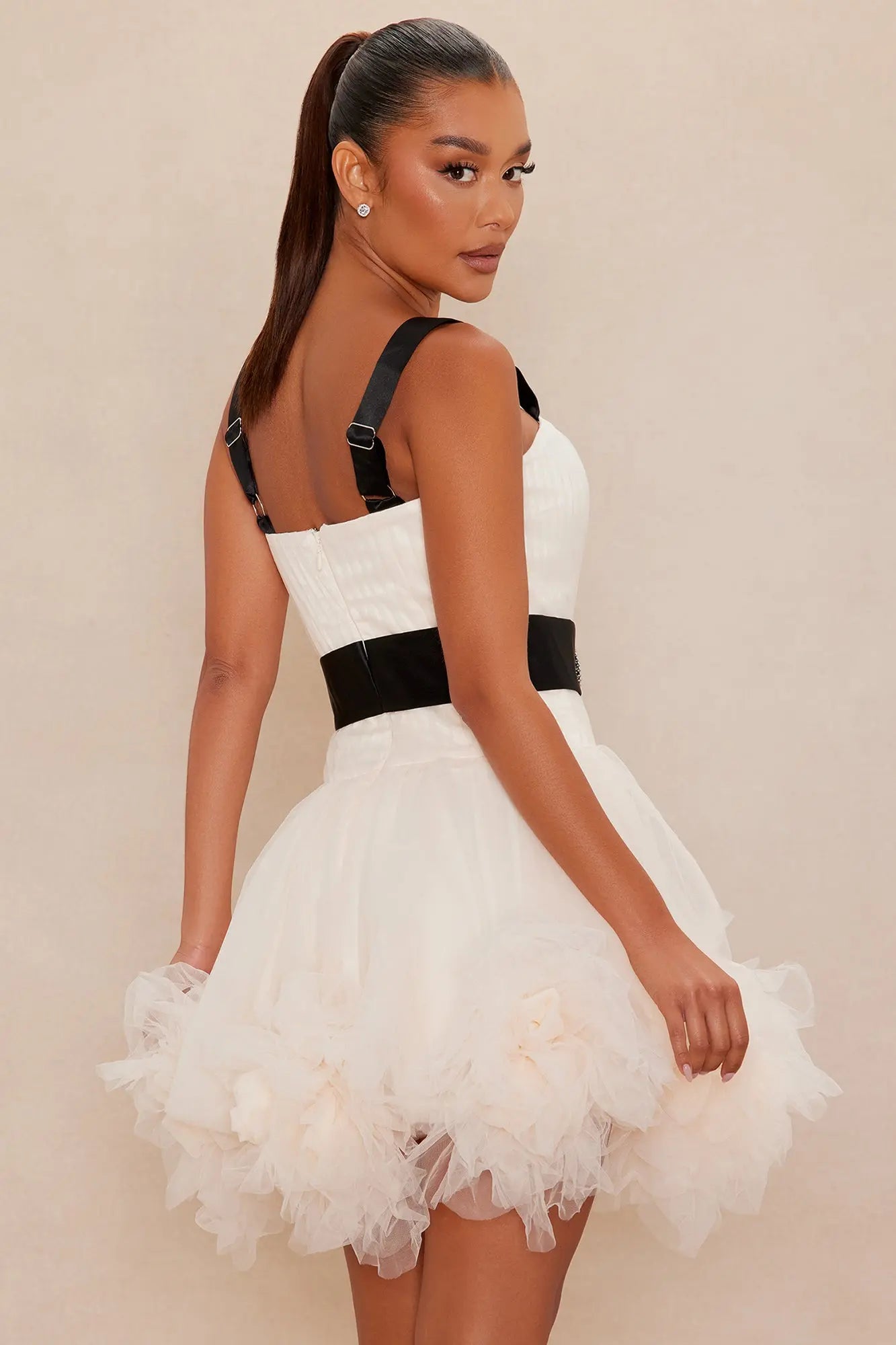 Zalea Tulle Mini Dress - Blush 