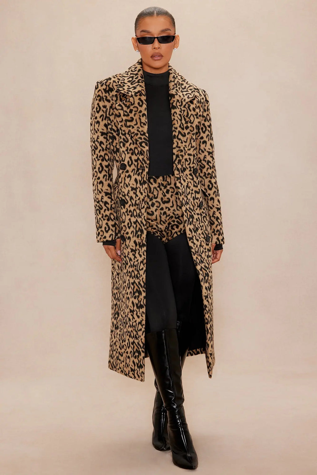 Tracee Wool Coat - Leopard 