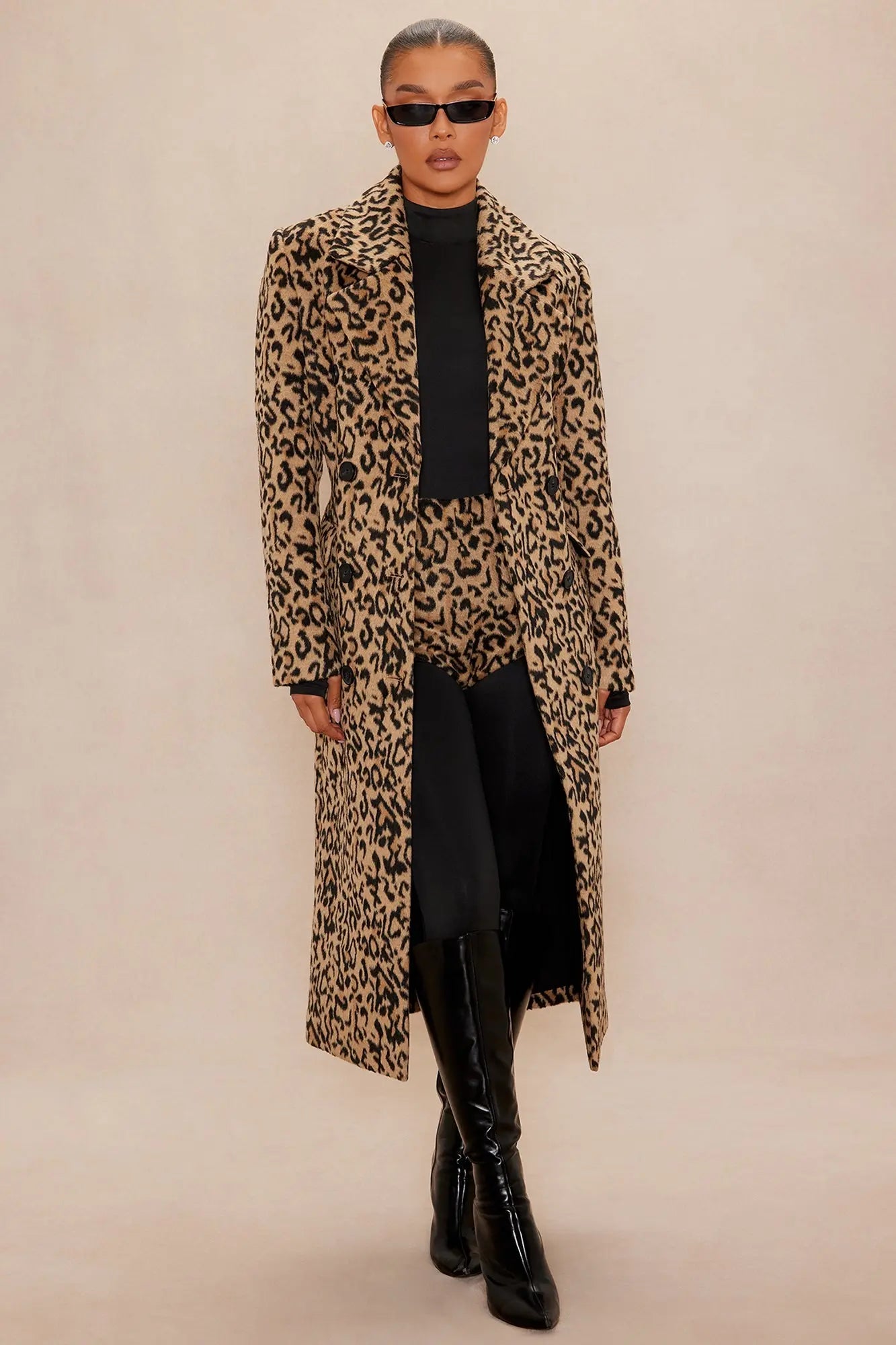 Tracee Wool Coat - Leopard 