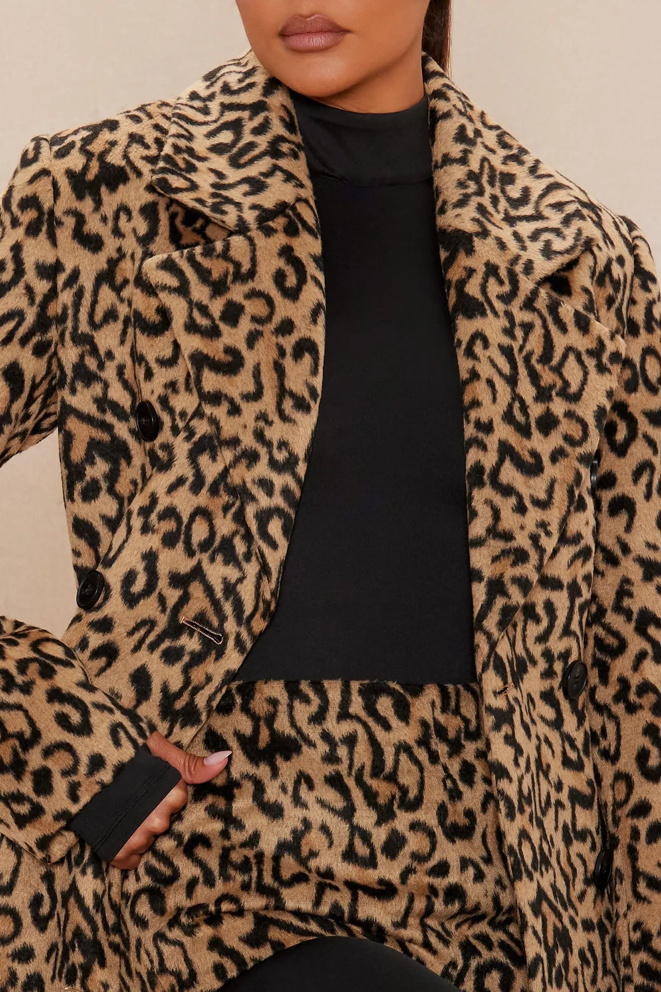 Tracee Wool Coat - Leopard 