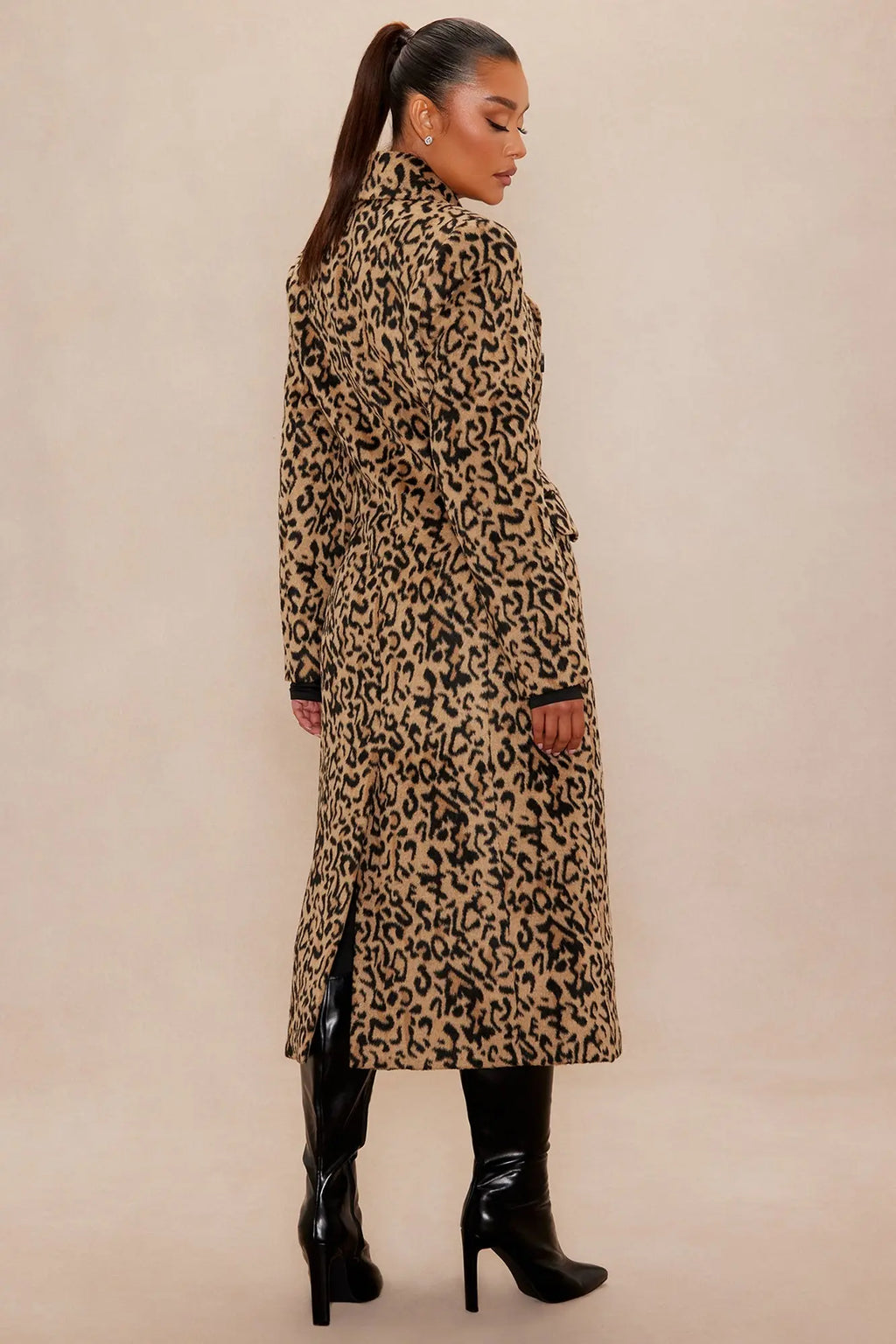 Tracee Wool Coat - Leopard 
