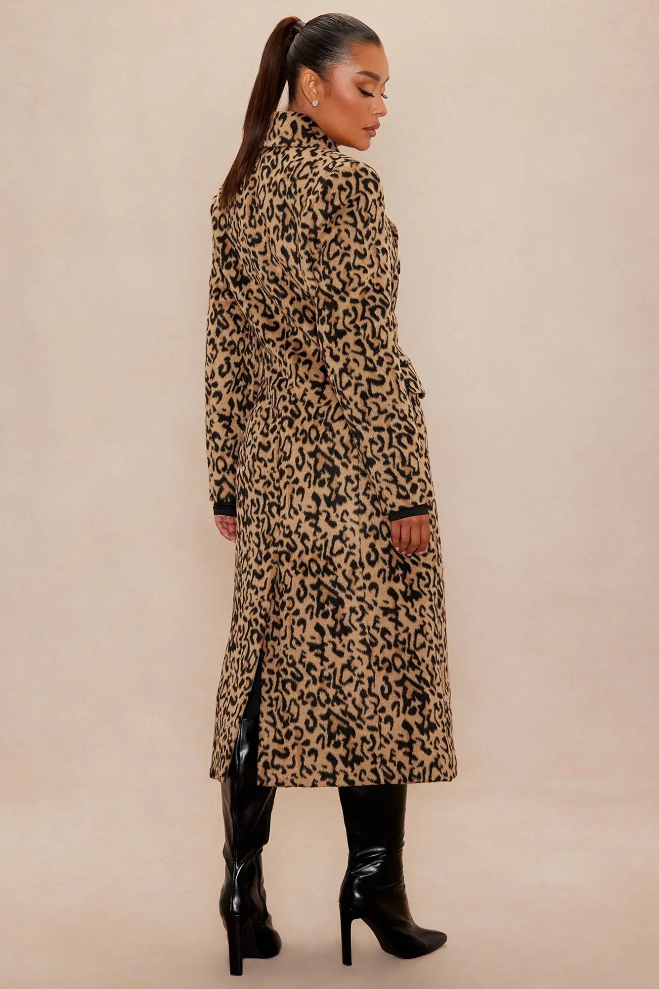 Tracee Wool Coat - Leopard 