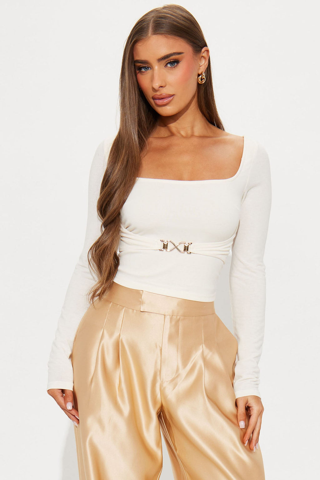 Cece Long Sleeve Top - Ivory