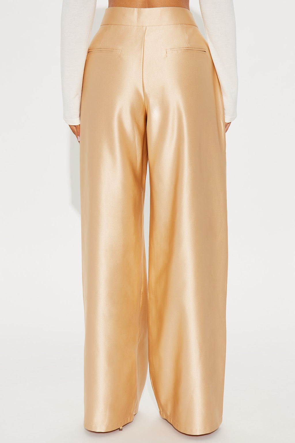Suite Slay Satin Wide Leg Pant 32″ - Gold