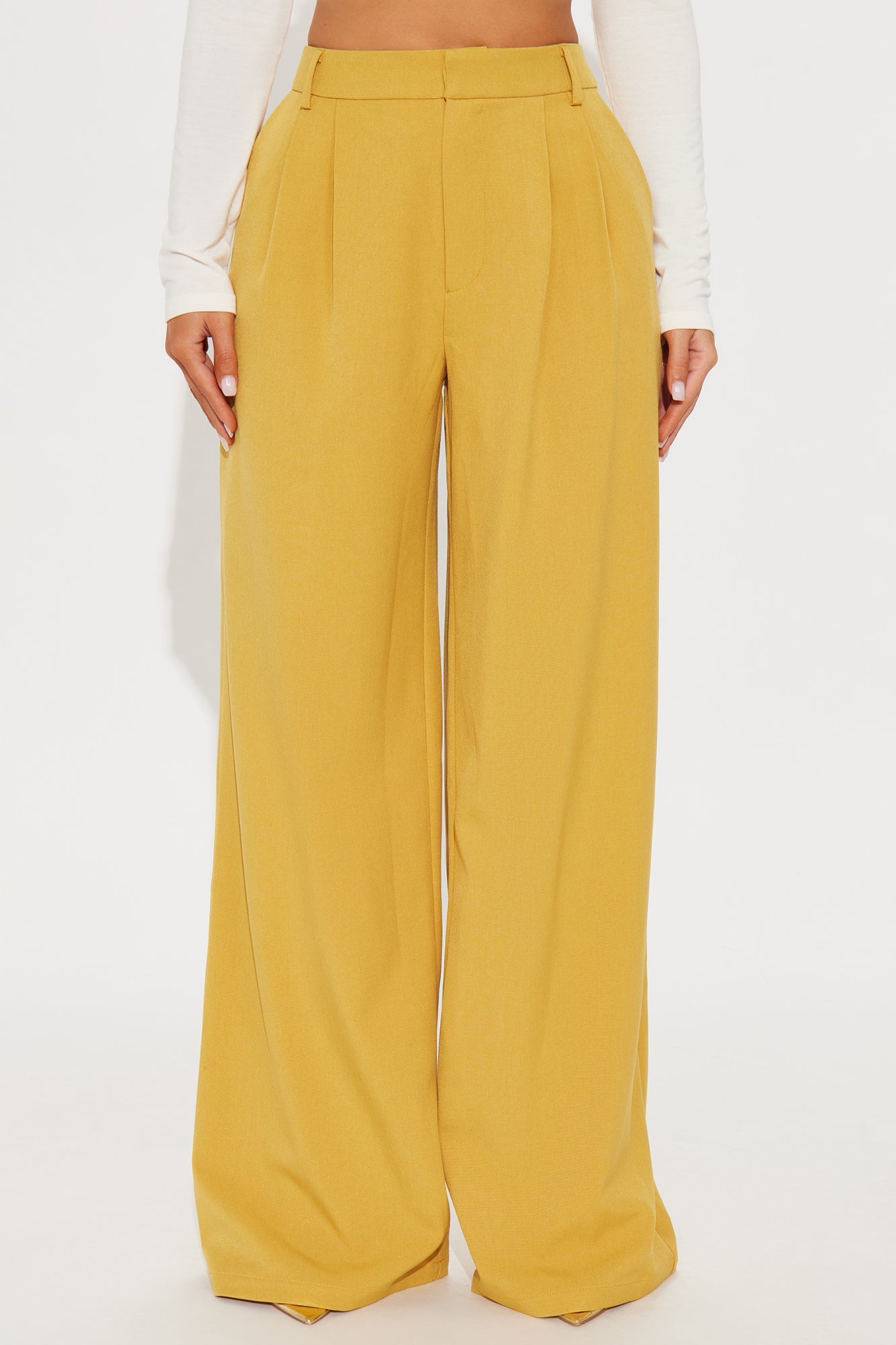 Cynthia Wide Leg Trouser Pant 33″ - Mustard