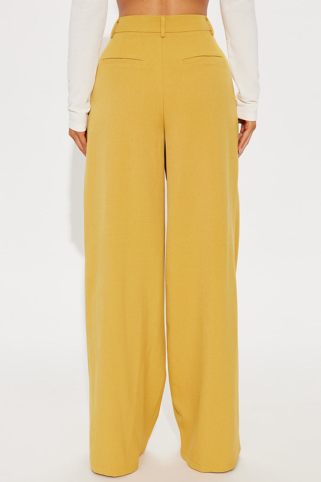 Cynthia Wide Leg Trouser Pant 33″ - Mustard
