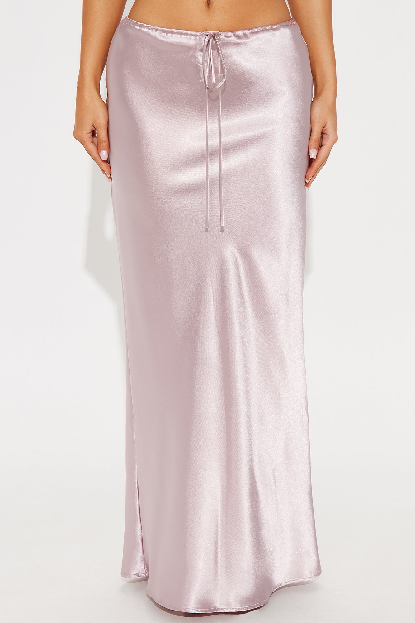 Sierra Tie Waist Satin Maxi Skirt - Mauve